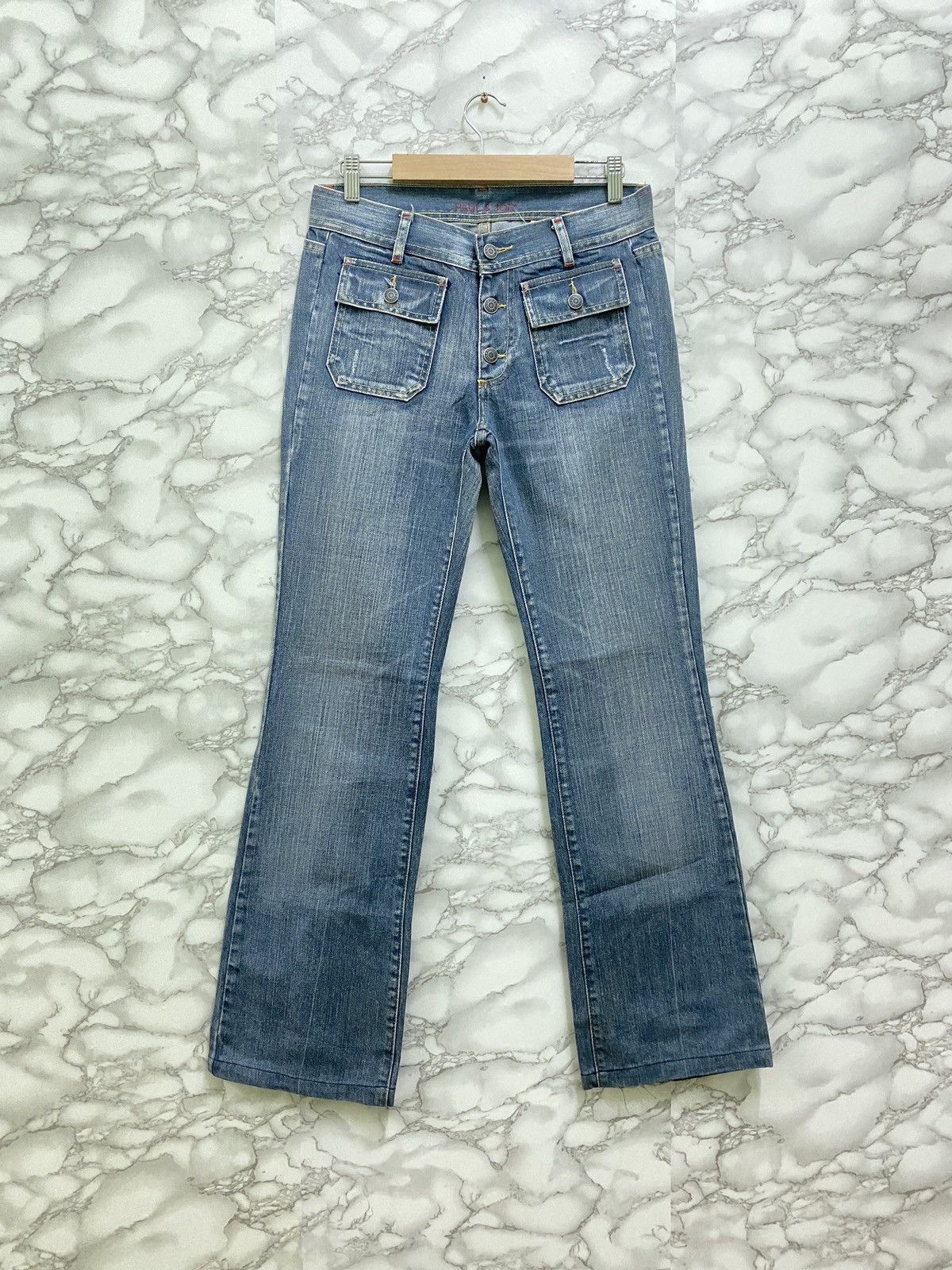 image of Japan Paul And Joe Bush Pant Flared Denim in Grey, Men's (Size 28)