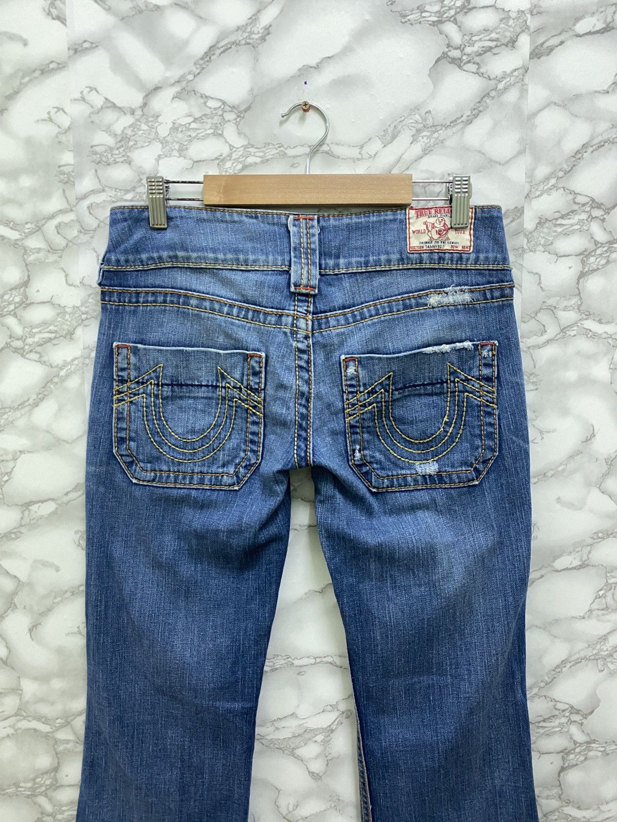 True Religion × Vintage Vintage TRUE RELIGION Sammy Big T Flared Denim Jeans Size US 28 / EU 44 - 9 Thumbnail