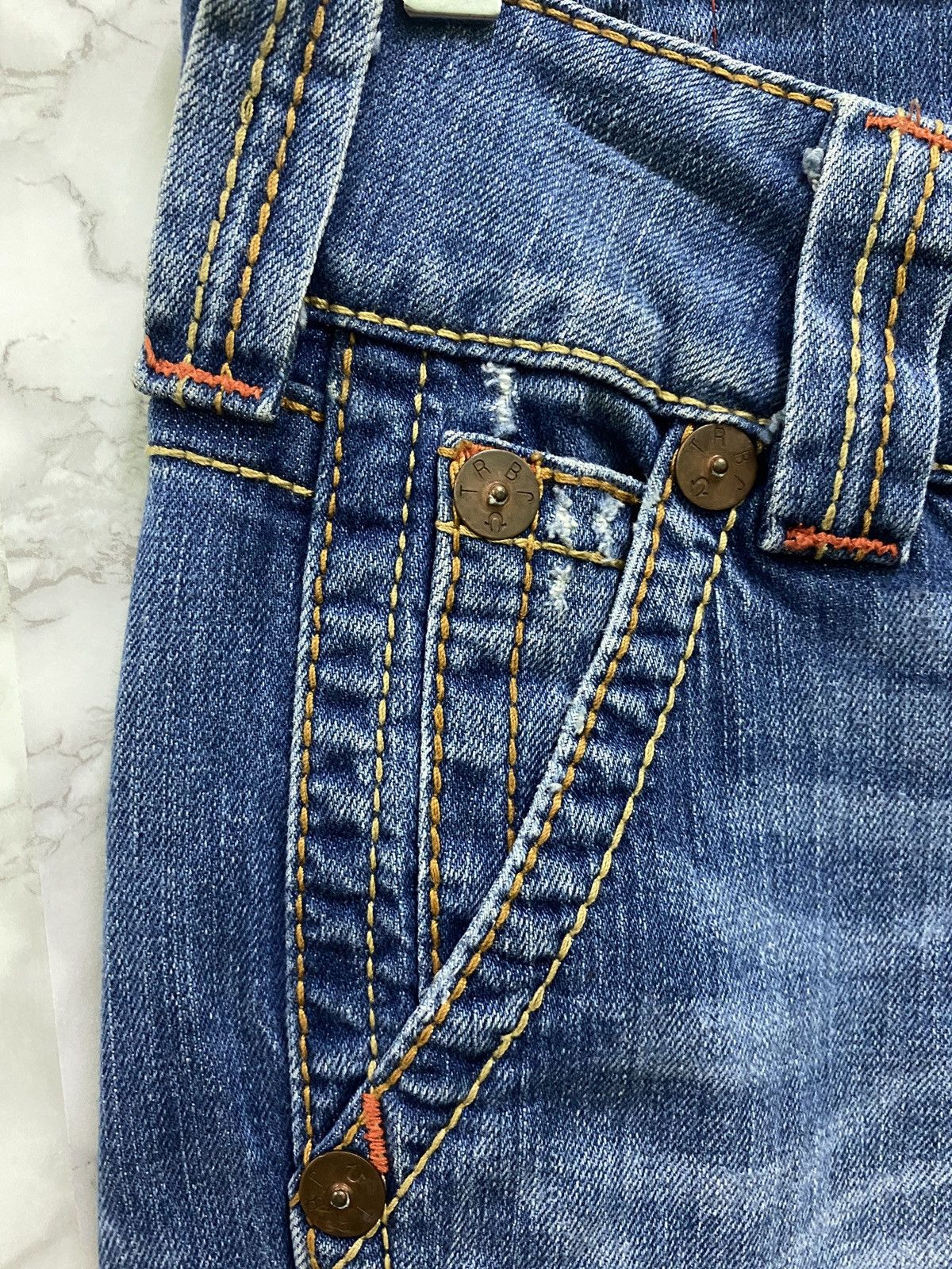 True Religion × Vintage Vintage TRUE RELIGION Sammy Big T Flared Denim Jeans Size US 28 / EU 44 - 6 Thumbnail