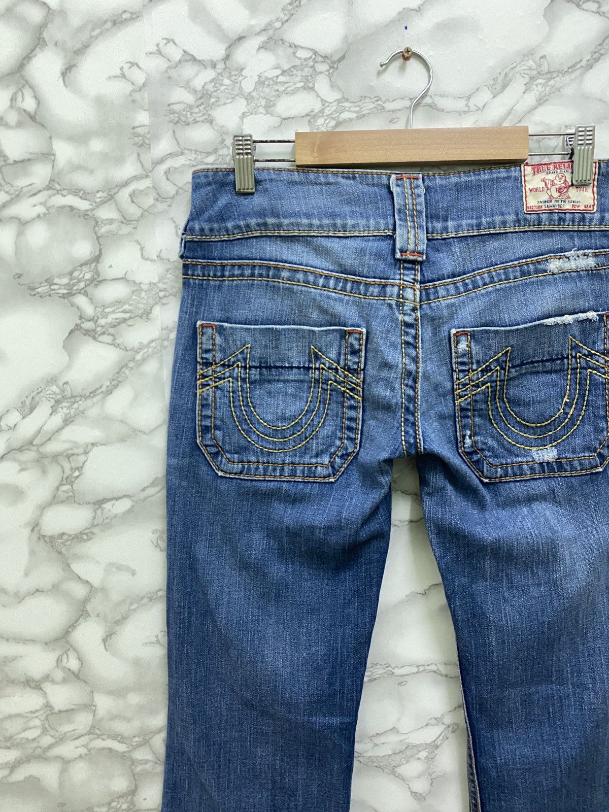 True Religion × Vintage Vintage TRUE RELIGION Sammy Big T Flared Denim Jeans Size US 28 / EU 44 - 10 Thumbnail