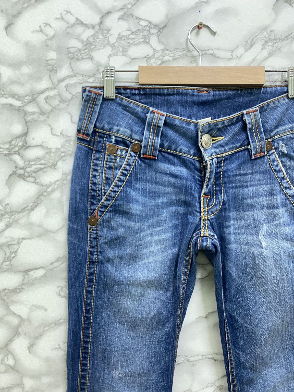 True Religion × Vintage Vintage TRUE RELIGION Sammy Big T Flared Denim Jeans Size US 28 / EU 44 - 4 Thumbnail