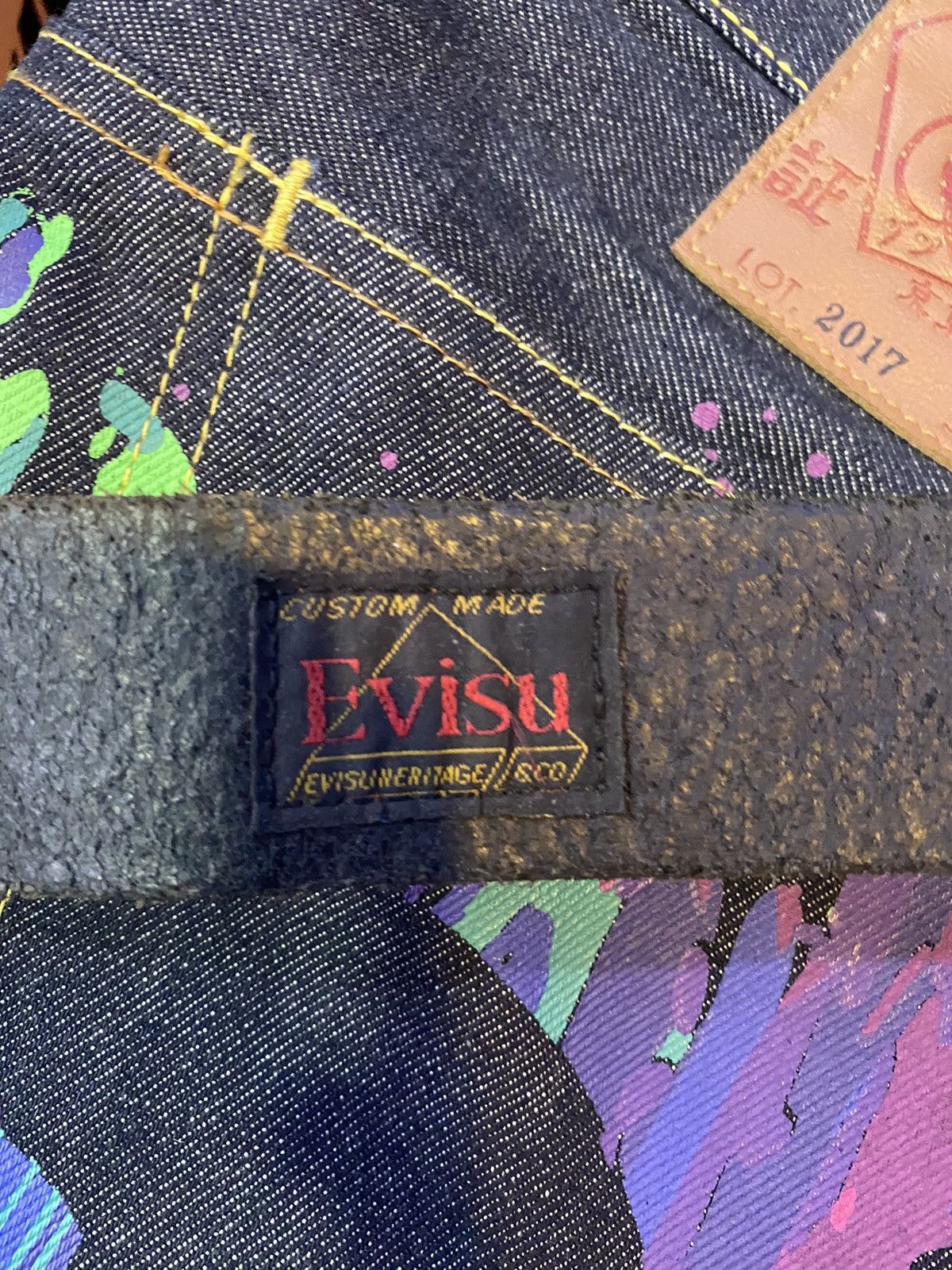 Evisu 🔥GRAIL🇯🇵 EVISU GENUINE LEATHER BELT MADE IN JAPAN Size ONE SIZE - 2 Thumbnail