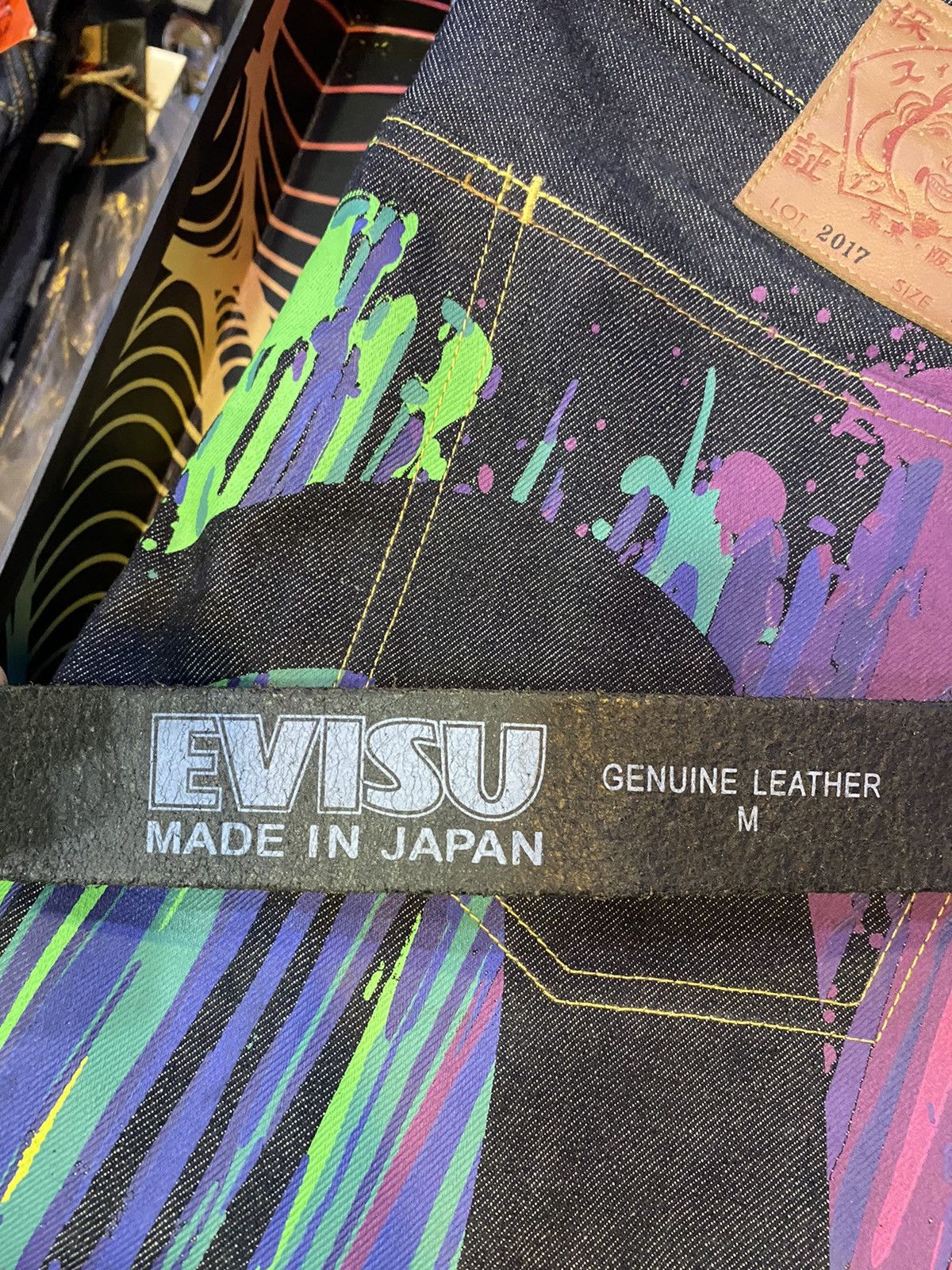 Evisu 🔥GRAIL🇯🇵 EVISU GENUINE LEATHER BELT MADE IN JAPAN Size ONE SIZE - 3 Thumbnail