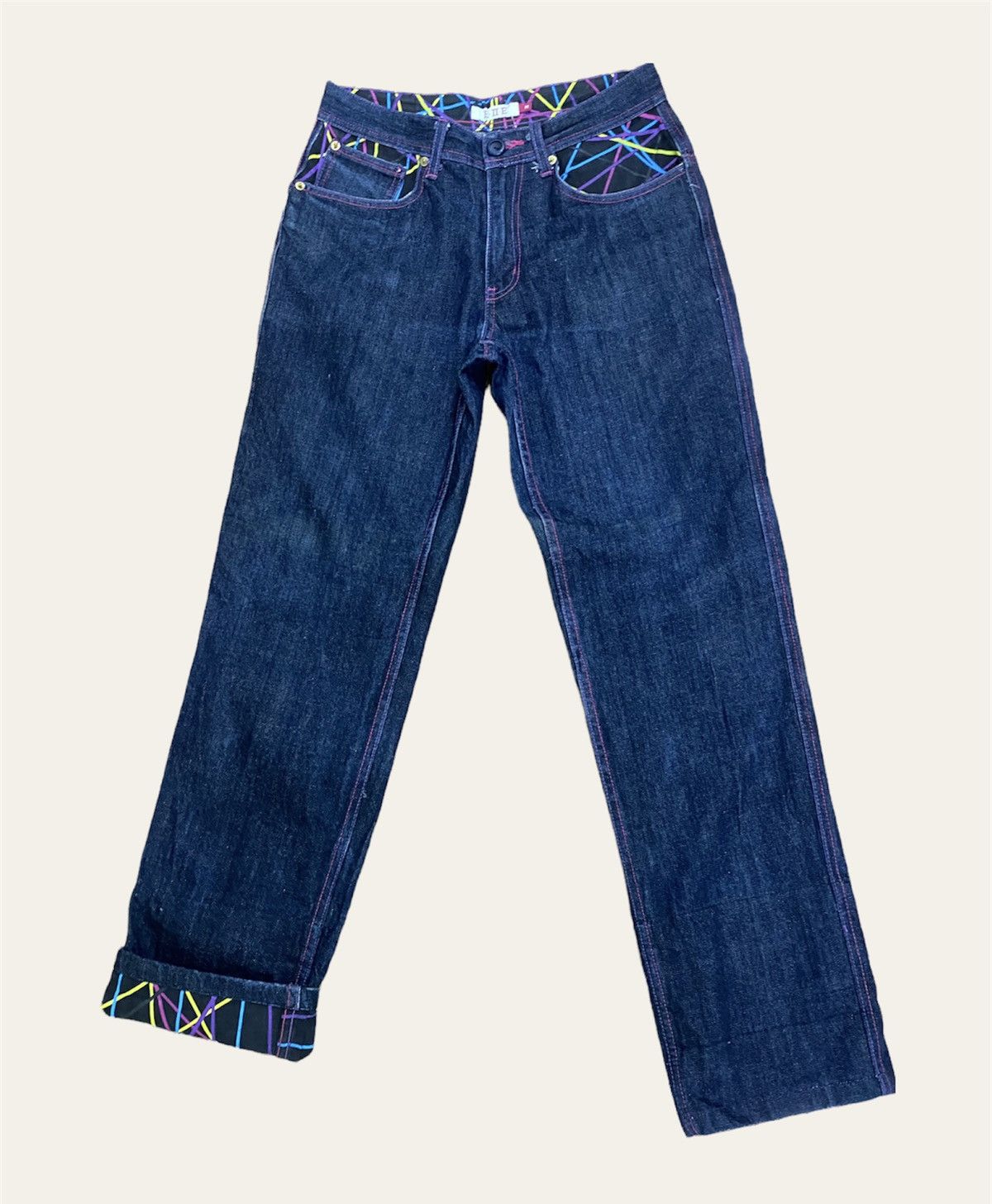 Japanese Brand FAMOUS ELLE CALOURFUL POCKET AND LEG DENIM PANT Size US 28 / EU 44 - 2 Thumbnail