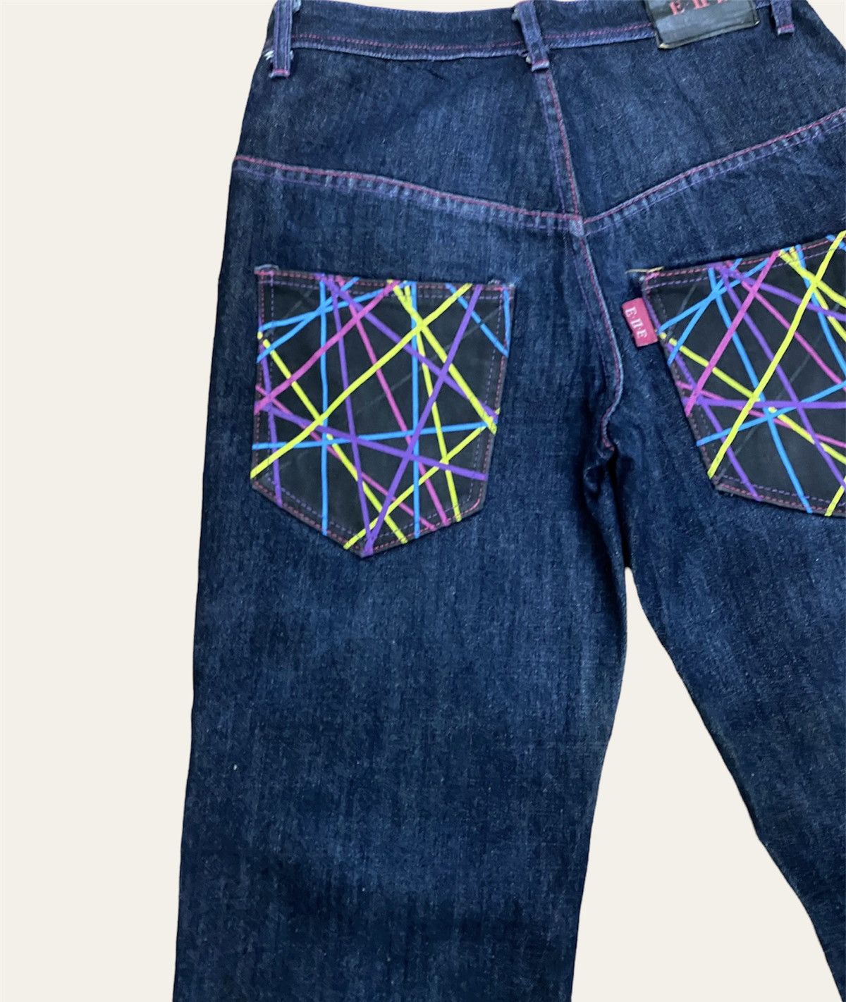 Japanese Brand FAMOUS ELLE CALOURFUL POCKET AND LEG DENIM PANT Size US 28 / EU 44 - 10 Thumbnail