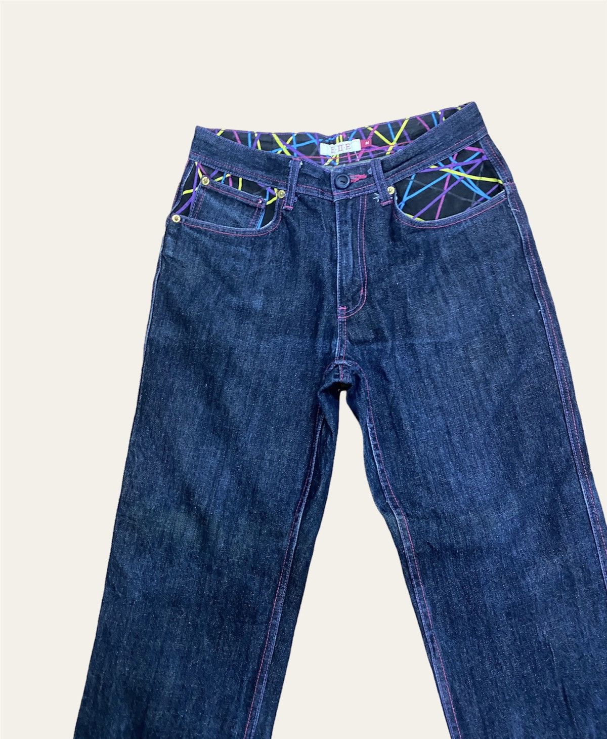 Japanese Brand FAMOUS ELLE CALOURFUL POCKET AND LEG DENIM PANT Size US 28 / EU 44 - 3 Thumbnail