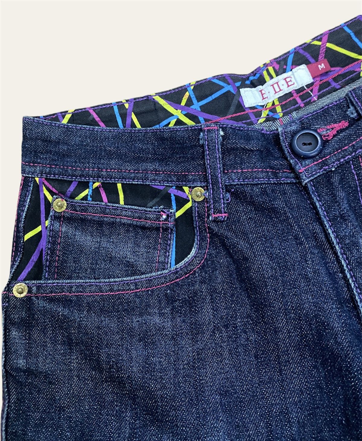 Japanese Brand FAMOUS ELLE CALOURFUL POCKET AND LEG DENIM PANT Size US 28 / EU 44 - 8 Thumbnail