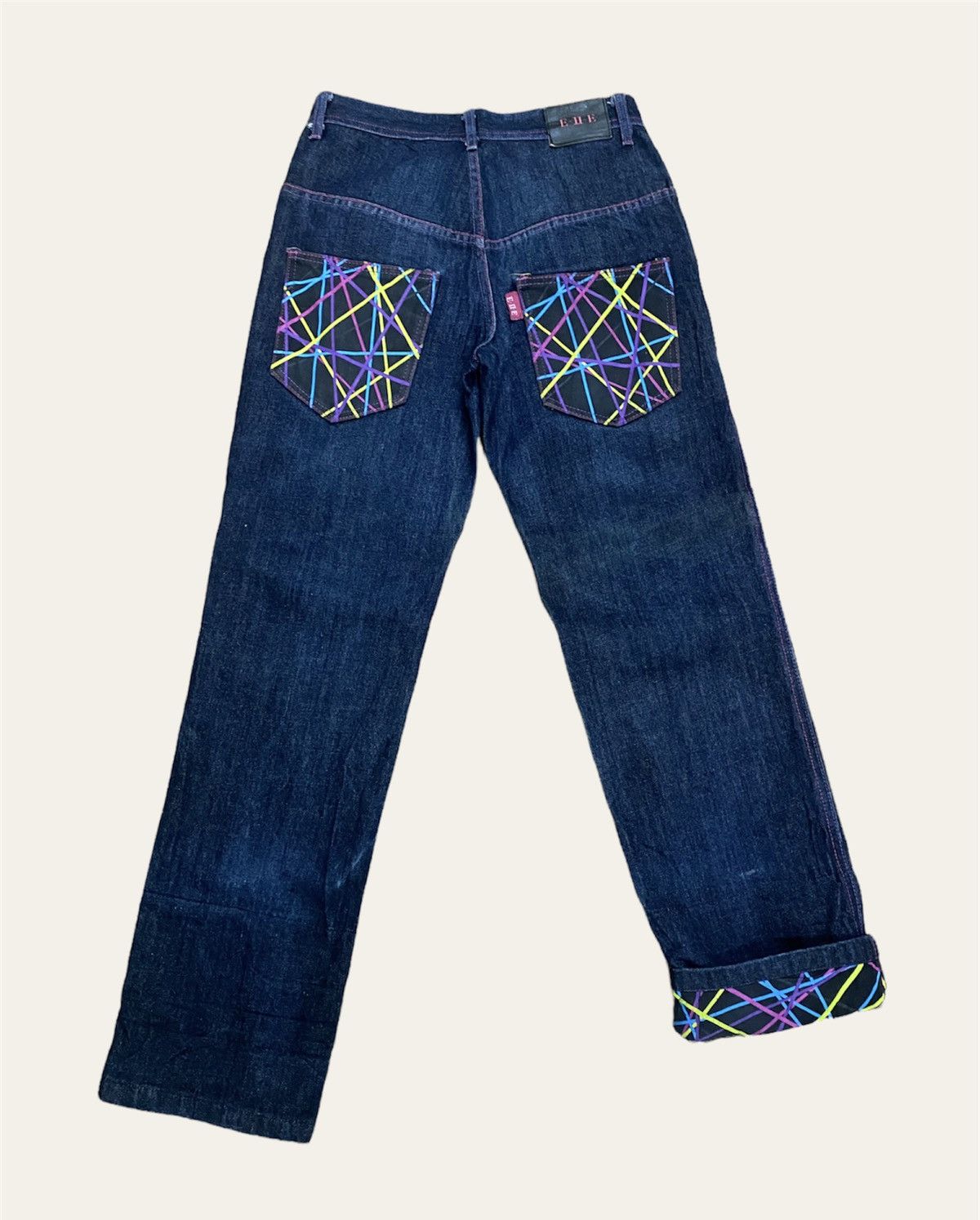Japanese Brand FAMOUS ELLE CALOURFUL POCKET AND LEG DENIM PANT Size US 28 / EU 44 - 1 Thumbnail