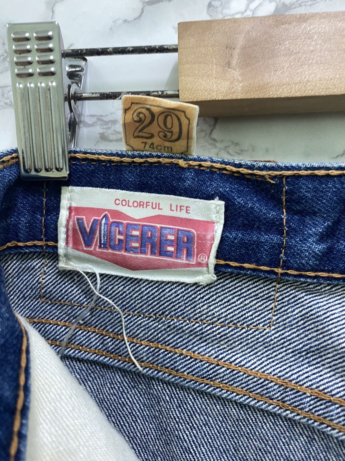 Japanese Brand VINTAGE VIGERER TALON ZIPPER WIDE LEG FLARED DENIM Size US 27 - 14 Thumbnail