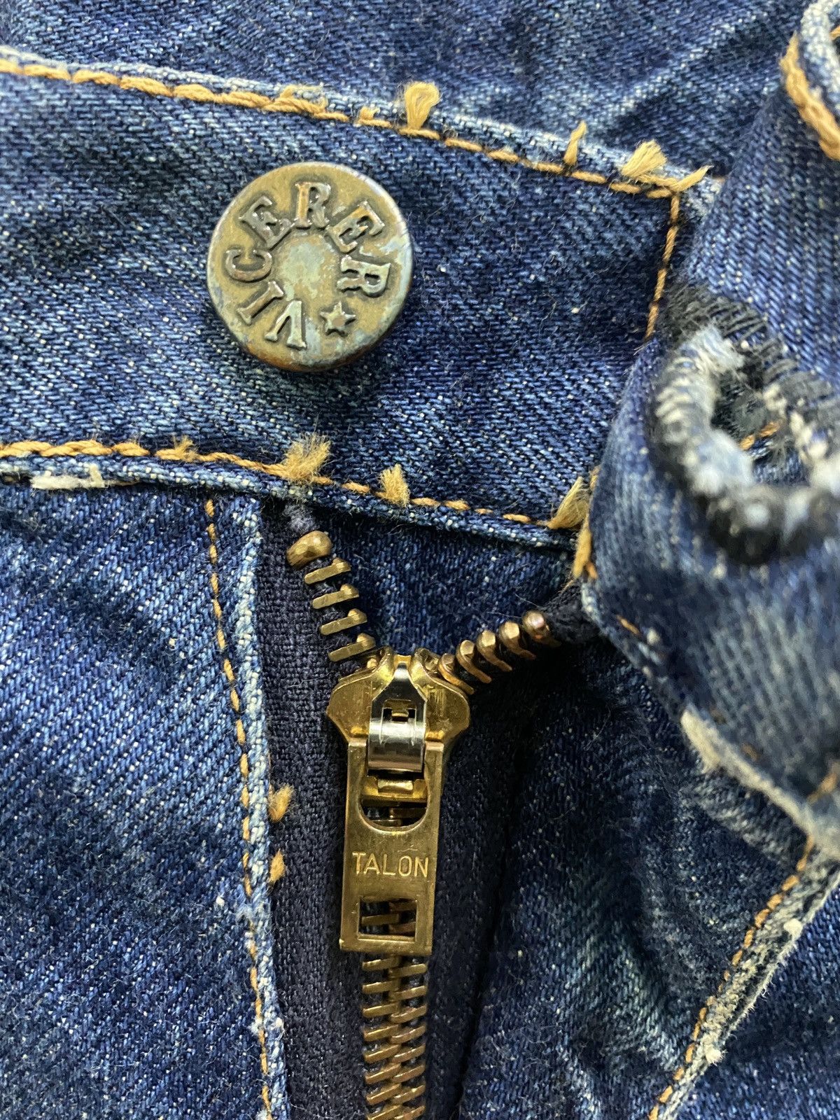 Japanese Brand VINTAGE VIGERER TALON ZIPPER WIDE LEG FLARED DENIM Size US 27 - 7 Thumbnail