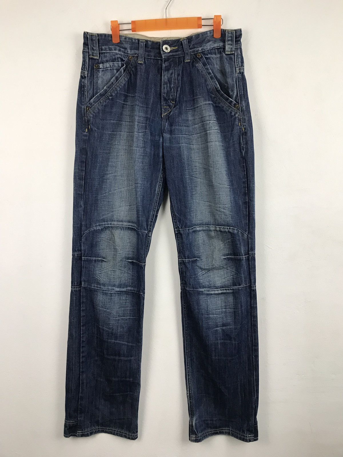 Deluxeware Deluxe Denim Company Laundry Distressed Jeans Bikers Style Size US 32 / EU 48 - 2 Thumbnail