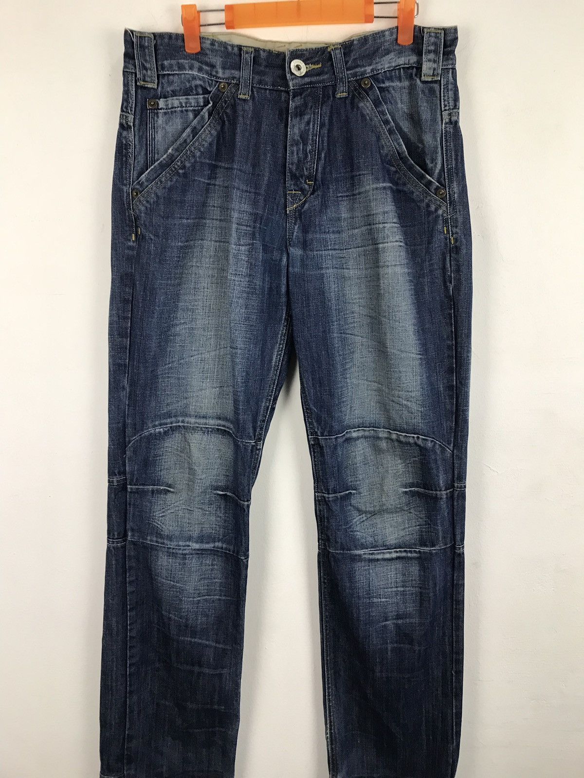 Deluxeware Deluxe Denim Company Laundry Distressed Jeans Bikers Style Size US 32 / EU 48 - 3 Thumbnail
