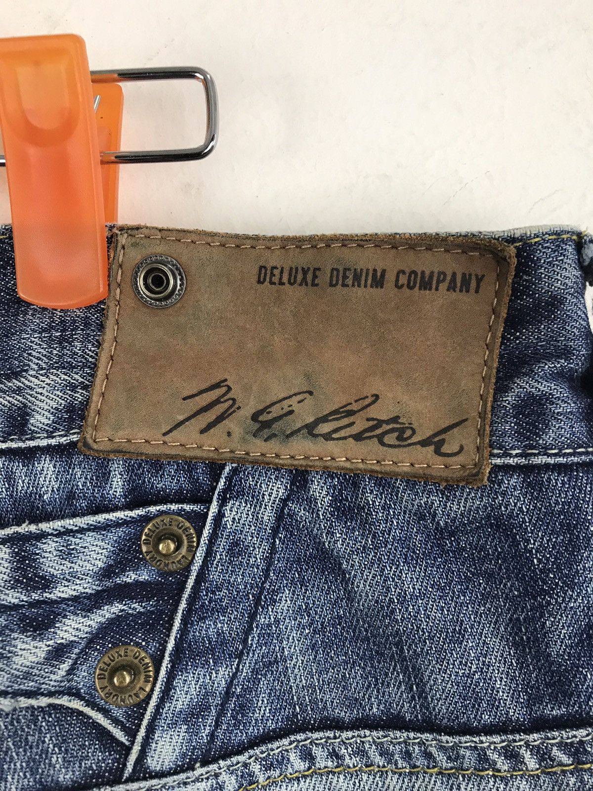 Deluxeware Deluxe Denim Company Laundry Distressed Jeans Bikers Style Size US 32 / EU 48 - 5 Thumbnail