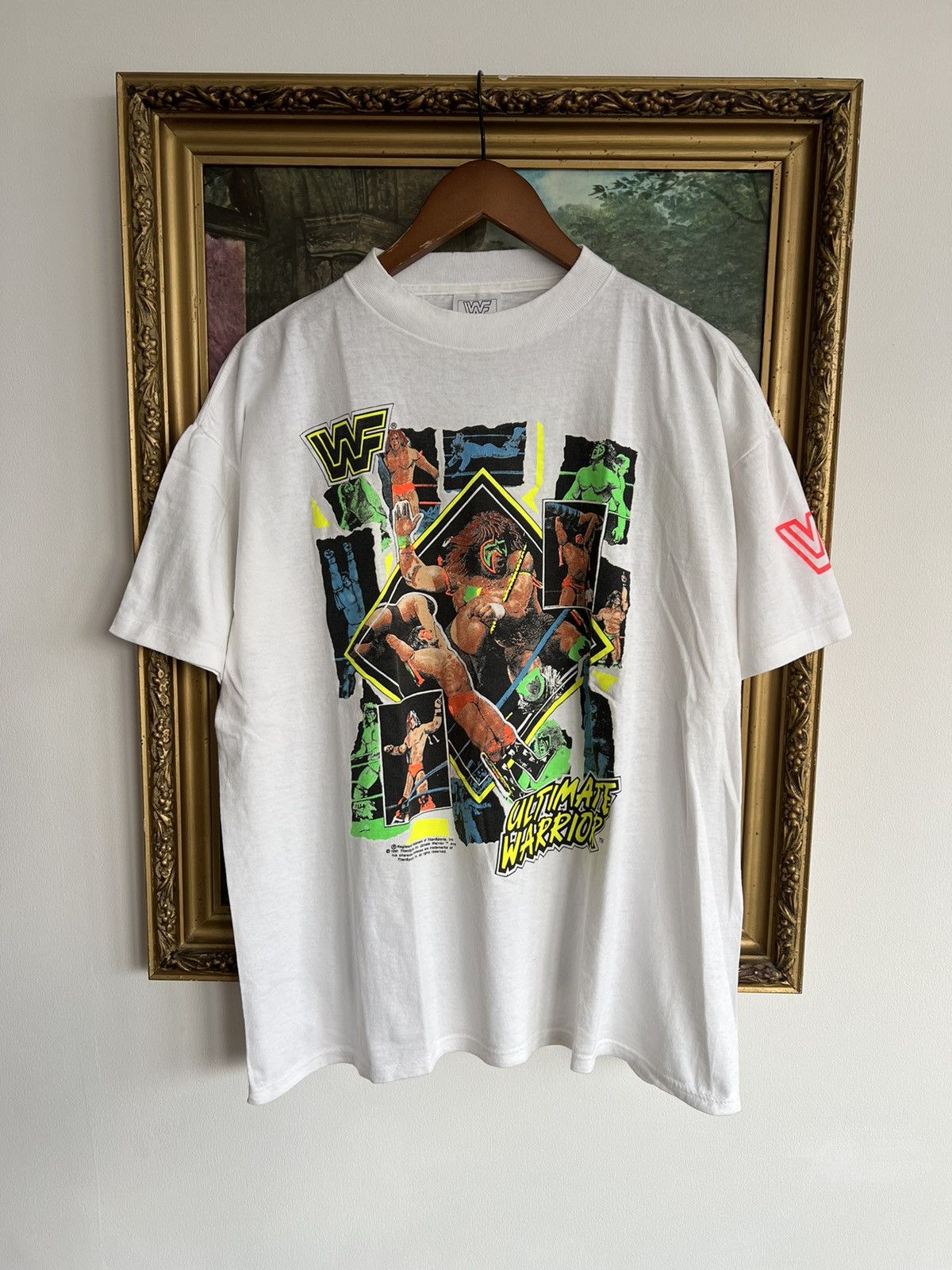 Vintage Vintage 1991 Ultimate Warrior WWF WWE White Tee (Stone Cold) Size US L / EU 52-54 / 3 - 1 Thumbnail