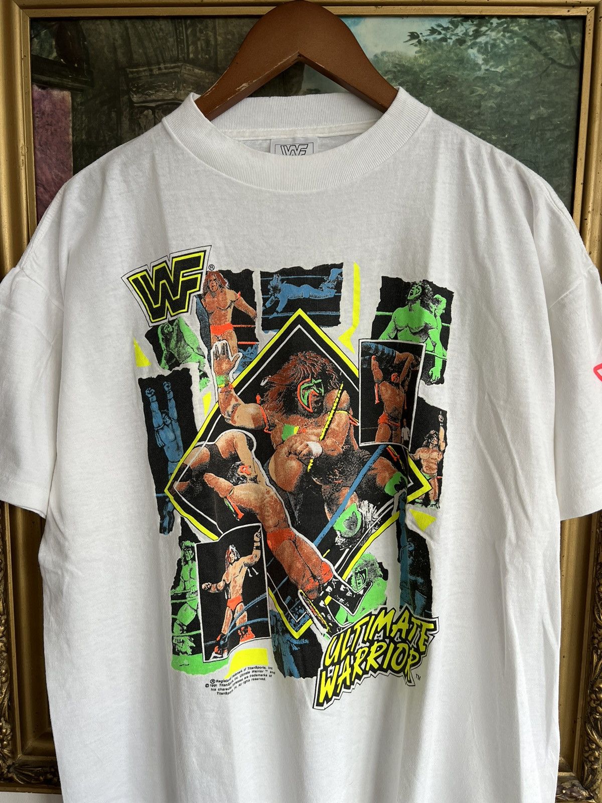 Vintage Vintage 1991 Ultimate Warrior WWF WWE White Tee (Stone Cold) Size US L / EU 52-54 / 3 - 2 Thumbnail