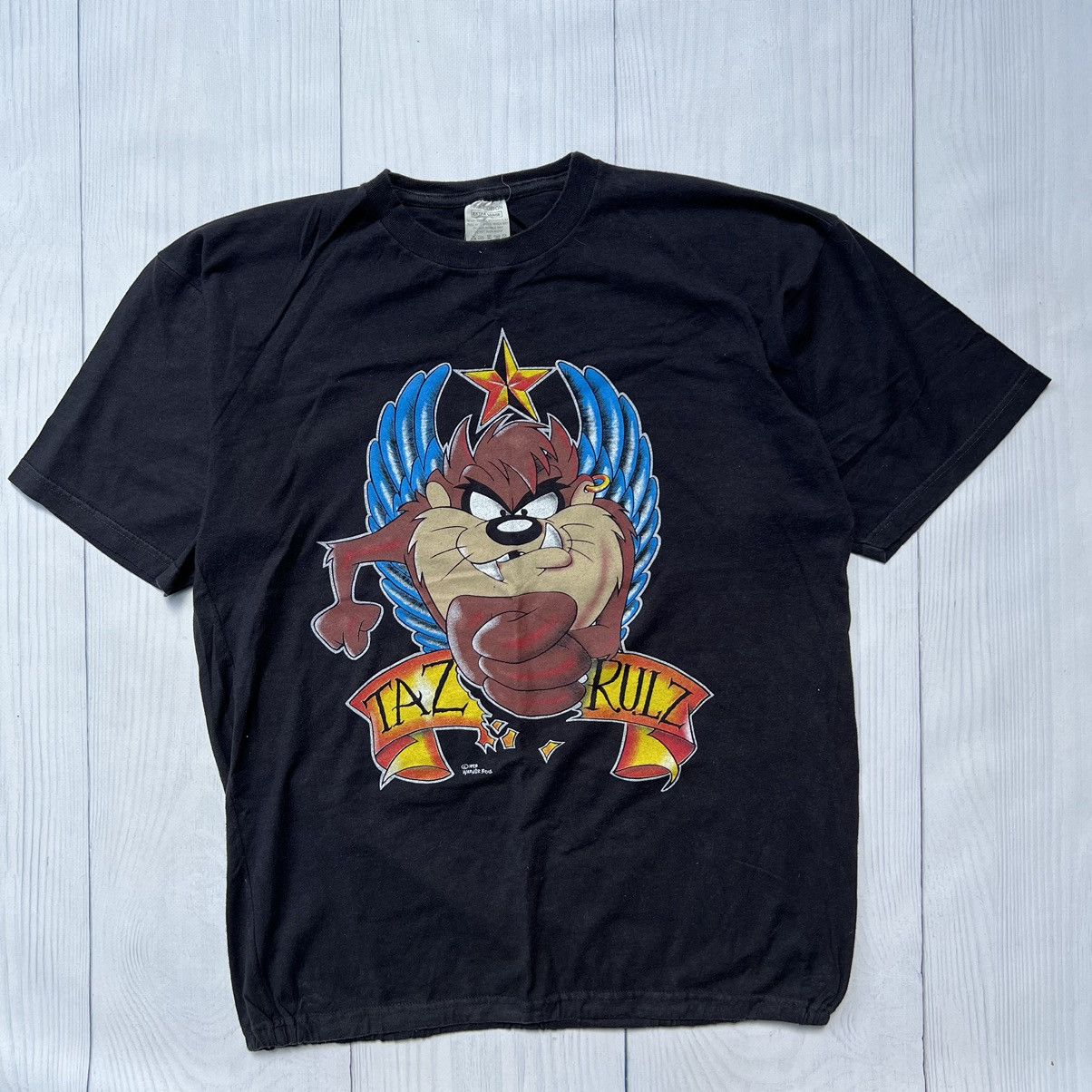Cartoon Network Vintage t shirt tazmania Warner Bros 1993 Size US XL / EU 56 / 4 - 1 Thumbnail