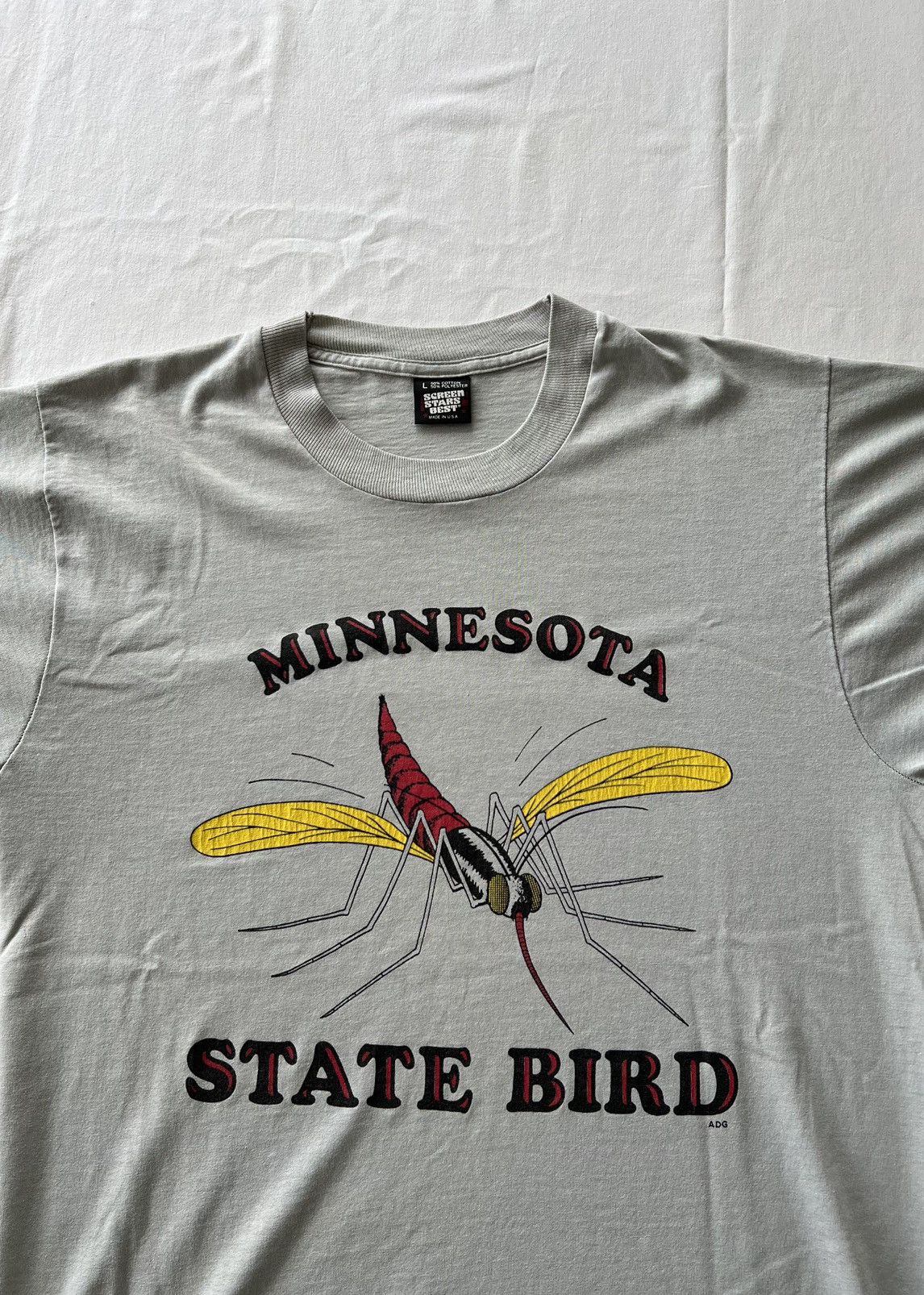 Vintage Vintage 90s Minnesota State Bird Mosquito USA Gray Tee Size US L / EU 52-54 / 3 - 3 Thumbnail