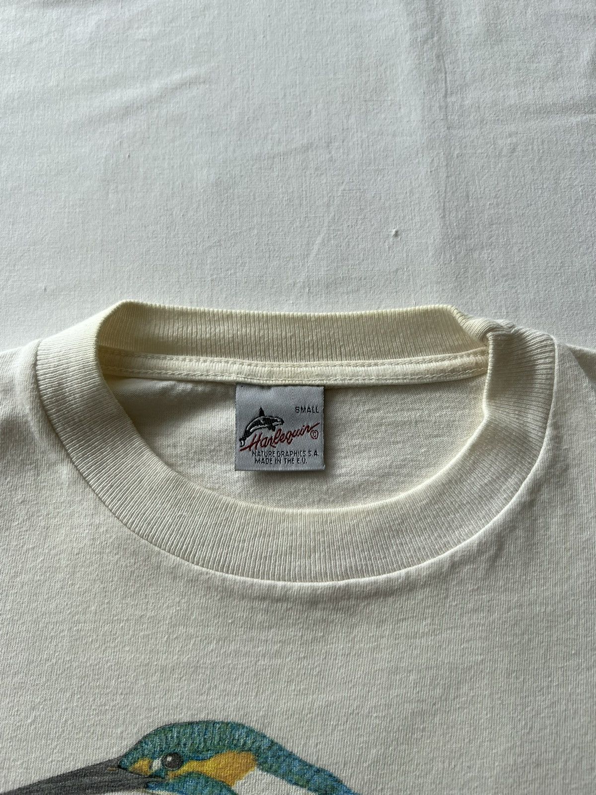 Band Tees Vintage 90s Harlequin Kolibri Trochilidae Bird White Tee Size US S / EU 44-46 / 1 - 15 Thumbnail