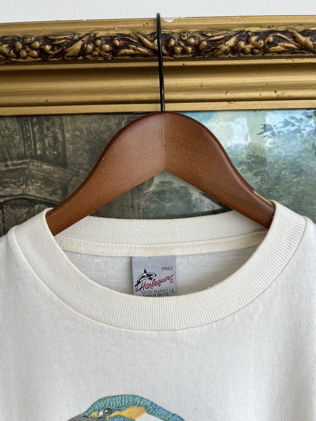 Band Tees Vintage 90s Harlequin Kolibri Trochilidae Bird White Tee Size US S / EU 44-46 / 1 - 13 Thumbnail