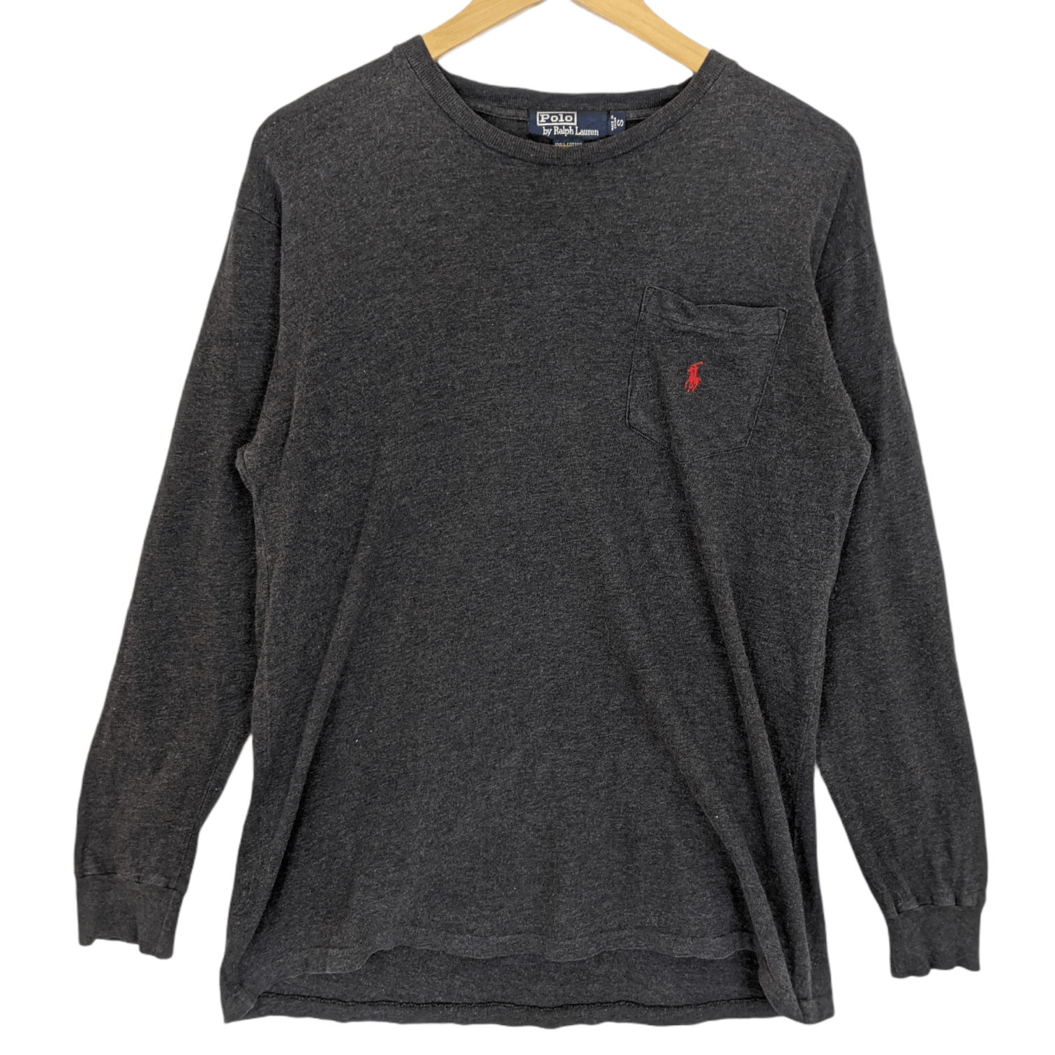 Polo Ralph Lauren 90's POLO RALPH LAUREN Grey Plain Long Sleeve T-shirt Size US S / EU 44-46 / 1 - 2 Thumbnail