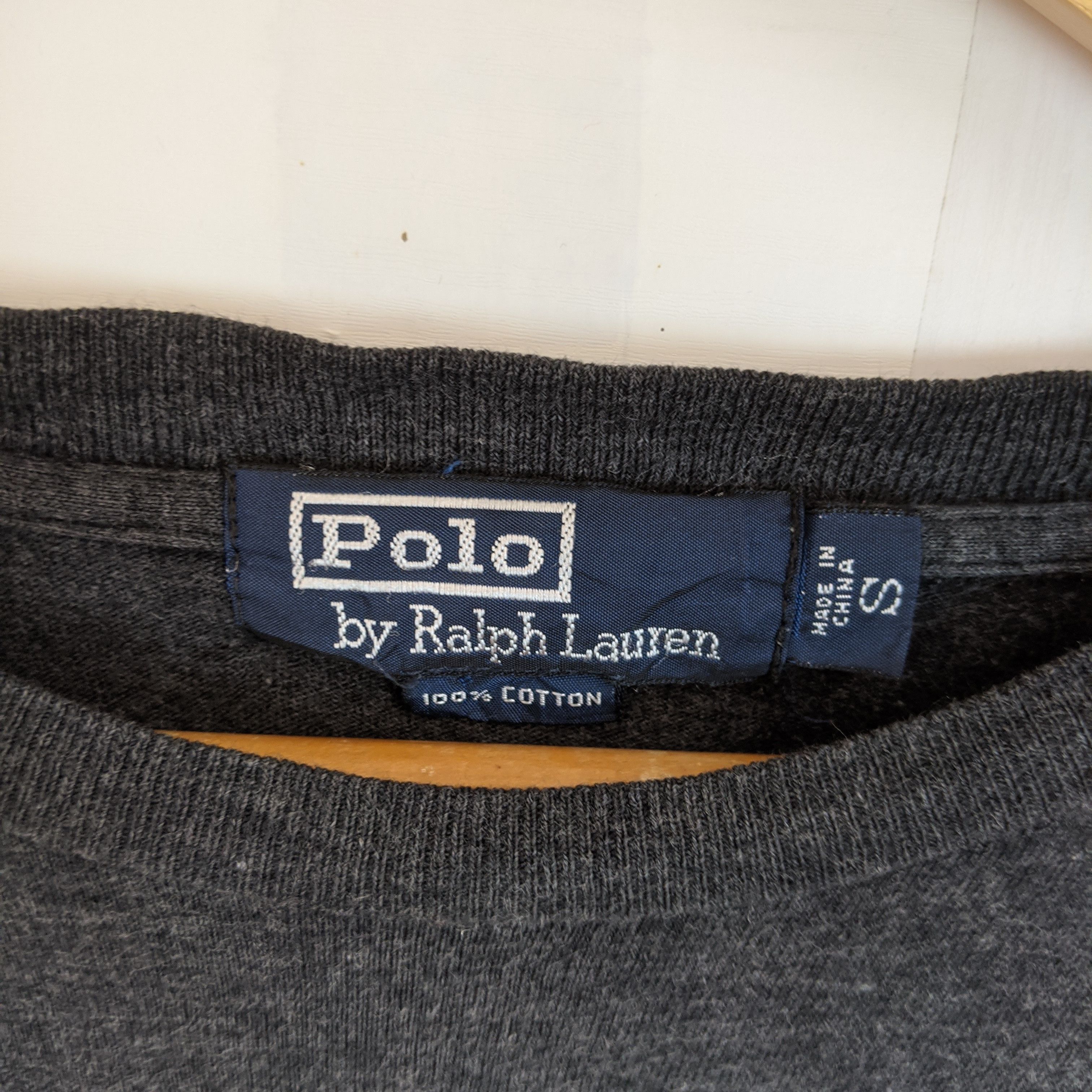 Polo Ralph Lauren 90's POLO RALPH LAUREN Grey Plain Long Sleeve T-shirt Size US S / EU 44-46 / 1 - 8 Thumbnail