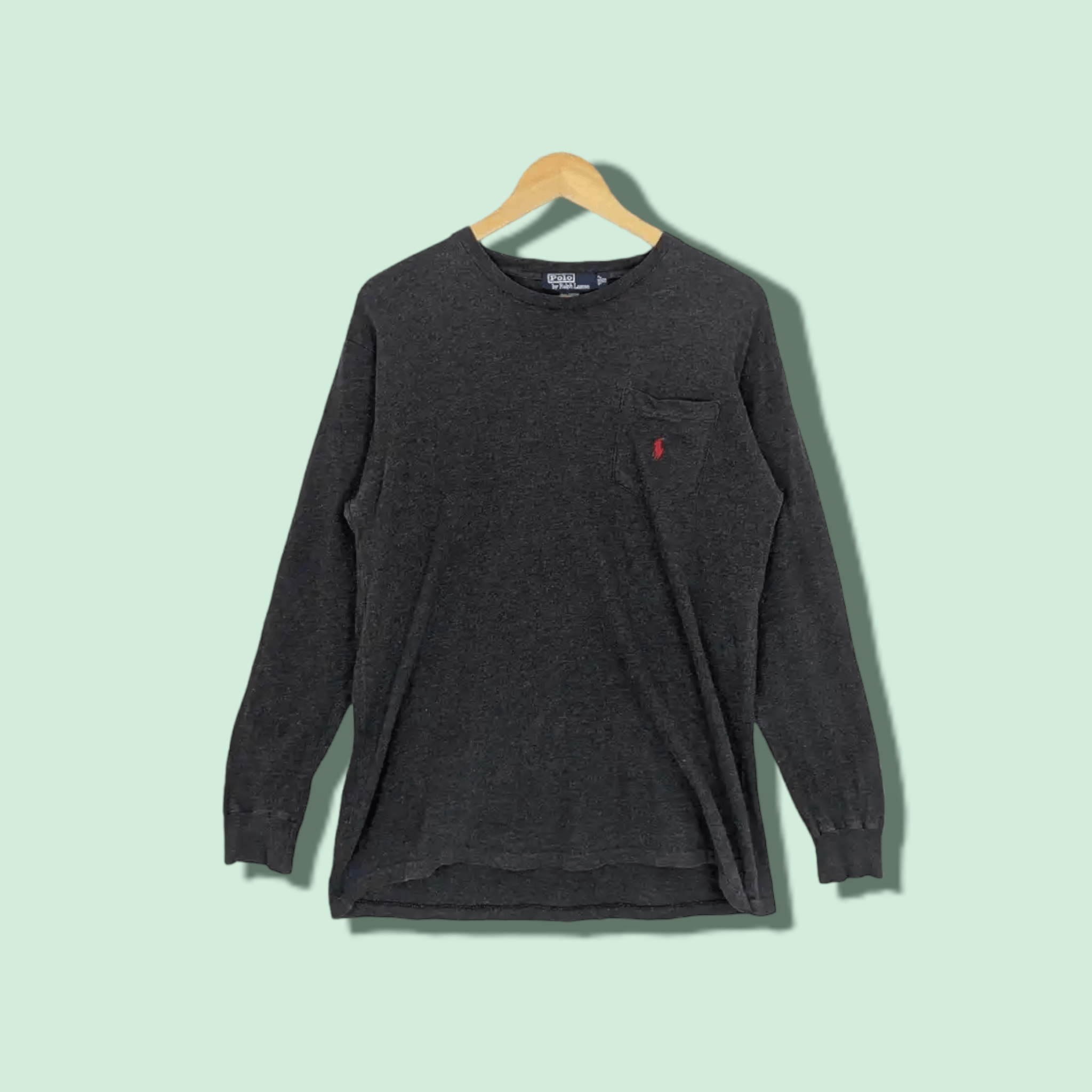 Polo Ralph Lauren 90's POLO RALPH LAUREN Grey Plain Long Sleeve T-shirt Size US S / EU 44-46 / 1 - 1 Thumbnail
