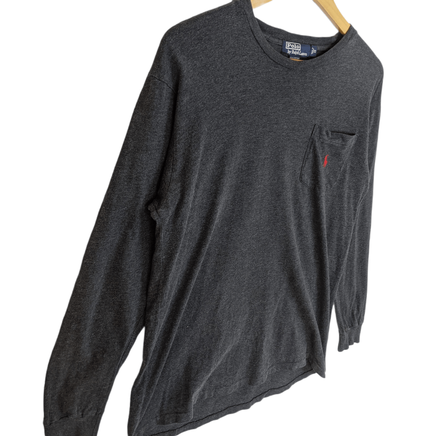 Polo Ralph Lauren 90's POLO RALPH LAUREN Grey Plain Long Sleeve T-shirt Size US S / EU 44-46 / 1 - 4 Thumbnail
