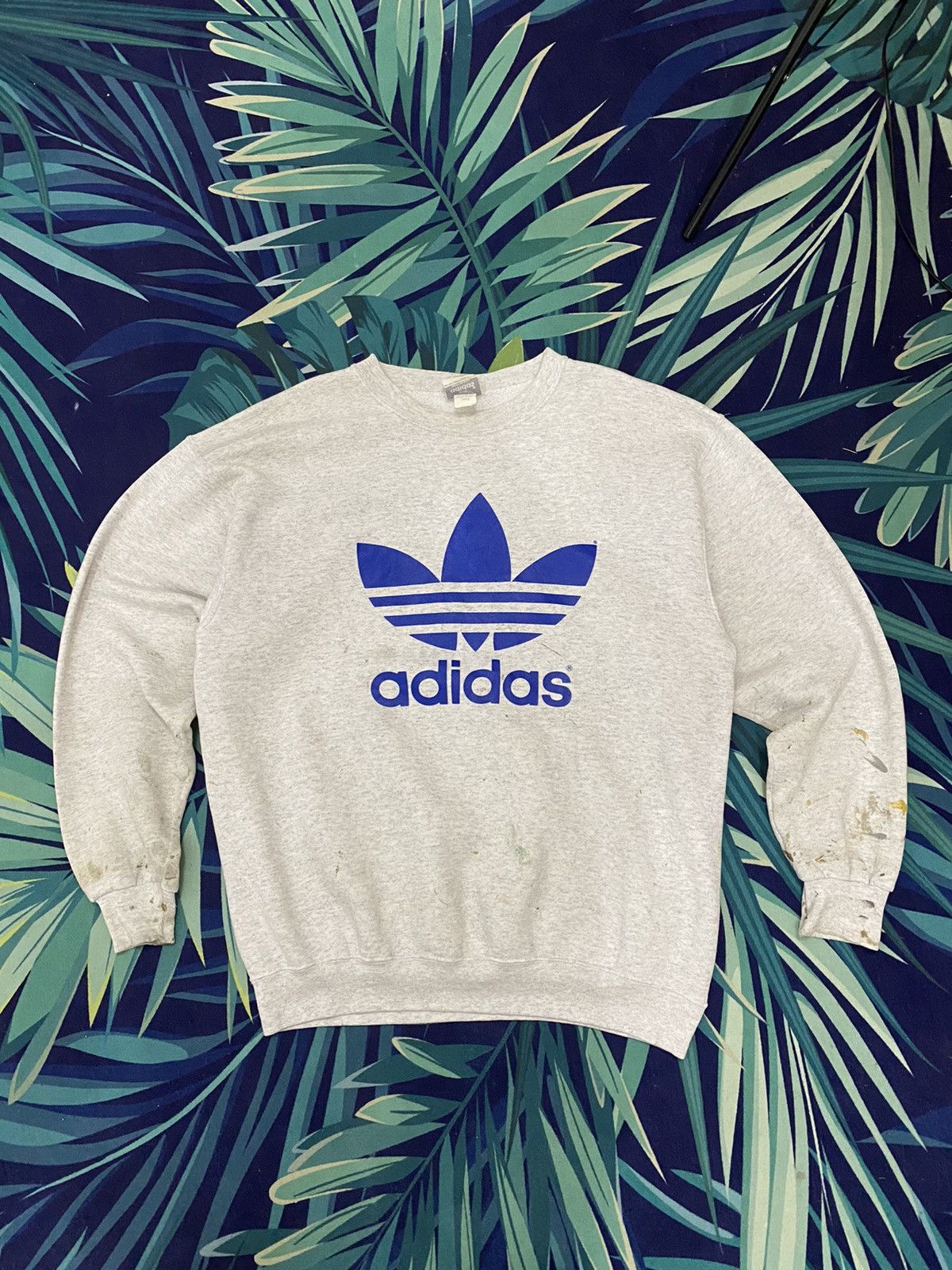 Adidas × Vintage 🔥GK104 VINTAGE ADIDAS BIG LOGO MADE IN USA SWEATER Size US L / EU 52-54 / 3 - 1 Thumbnail