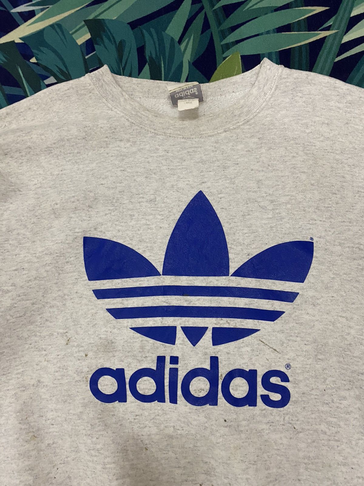 Adidas × Vintage 🔥GK104 VINTAGE ADIDAS BIG LOGO MADE IN USA SWEATER Size US L / EU 52-54 / 3 - 2 Thumbnail