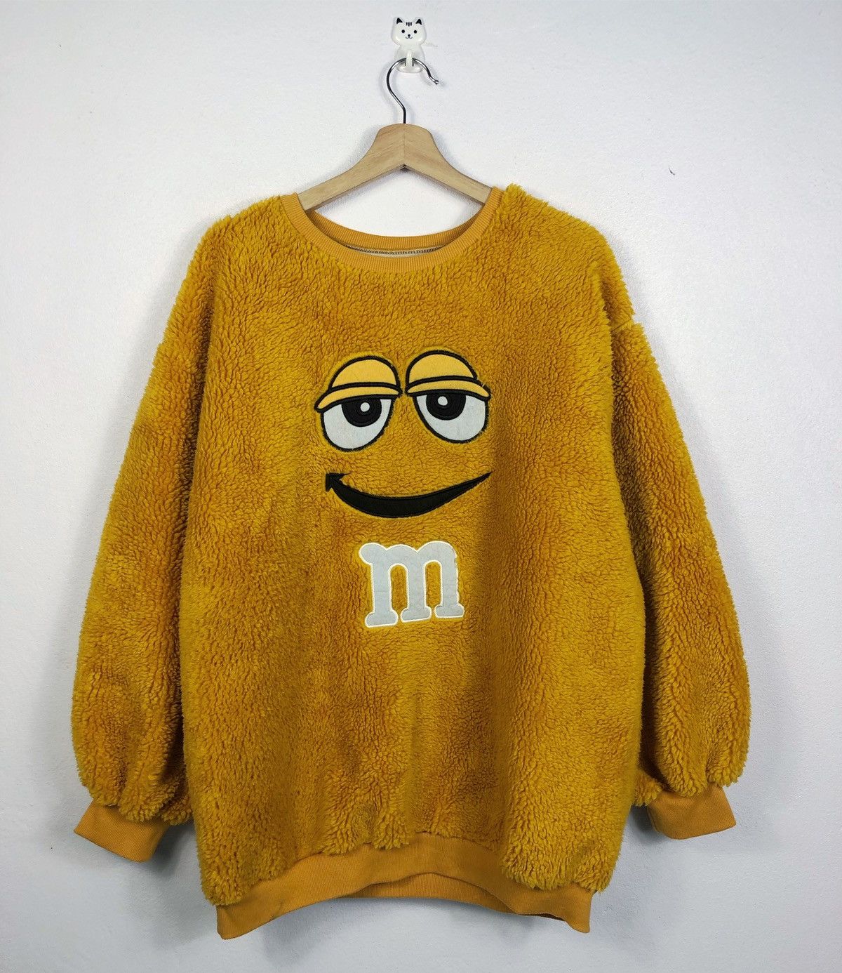 image of Chocolate x Vintage M&m Candy Faux Fur Sweatshirt in Yellow, Men's (Size XL)