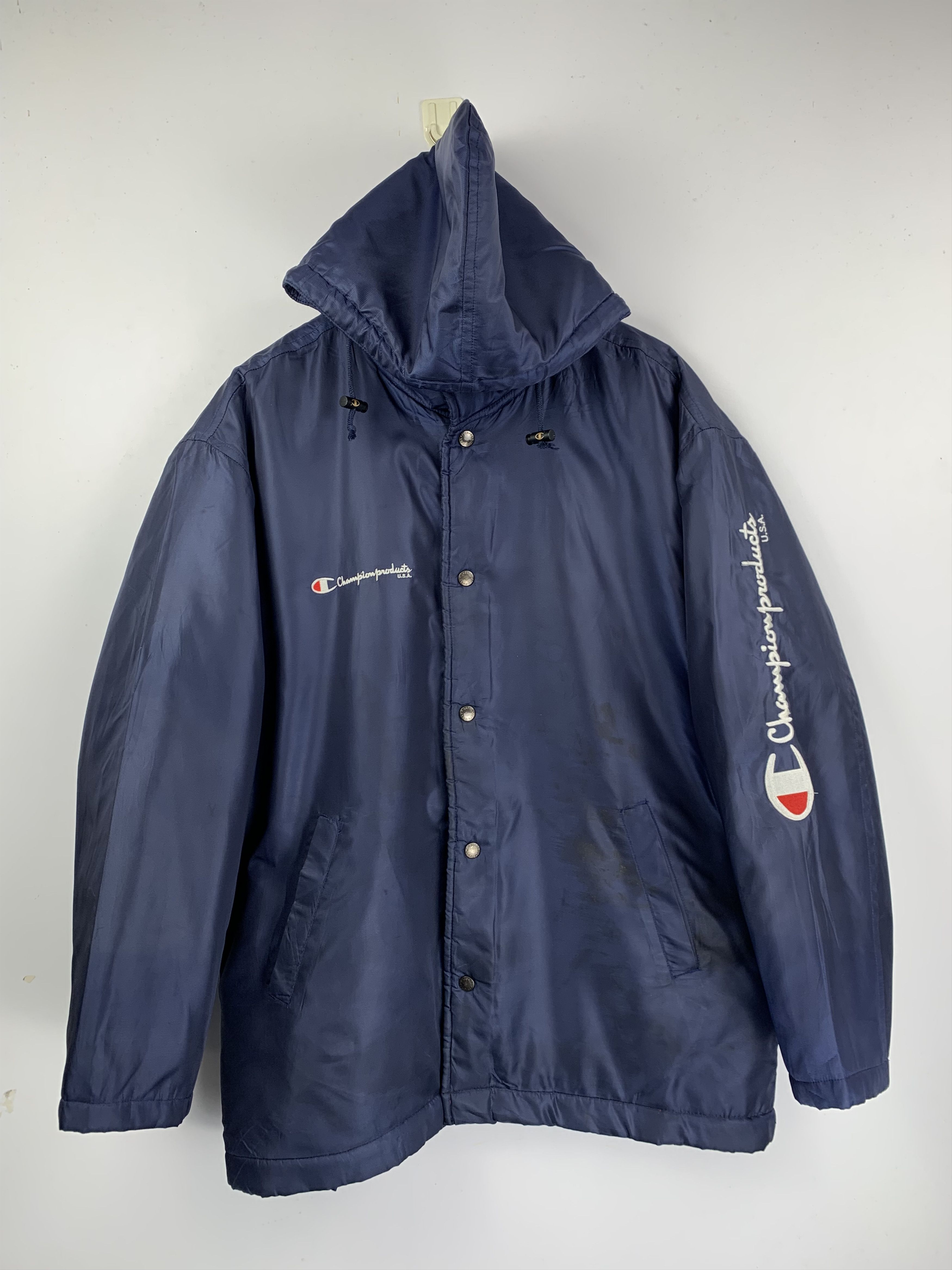 Champion Vintage CHAMPION Hoodie Button Up Sportwear Jacket Size US L / EU 52-54 / 3 - 1 Thumbnail
