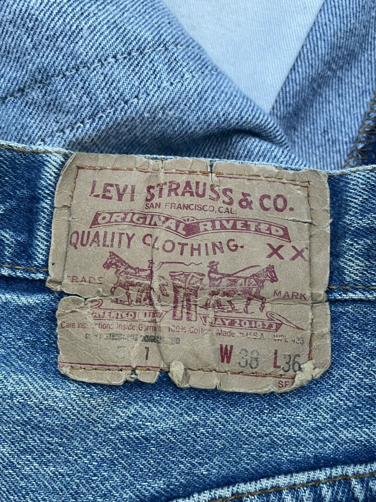 Levi's Vintage Levi’s 501 e 1987 Usa Aging Stone Wash Denim Size US 36 / EU 52 - 10 Thumbnail