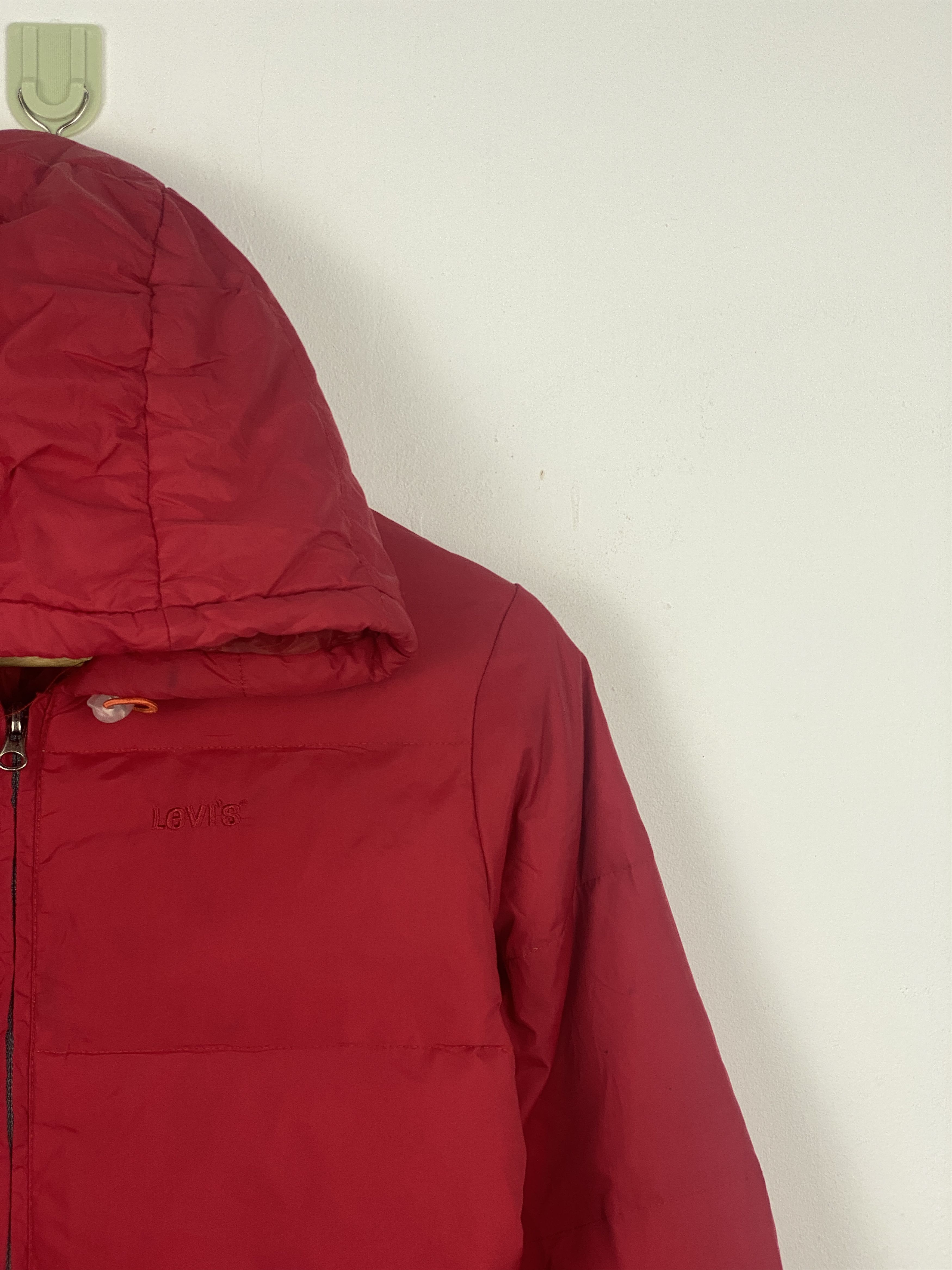 Levi's Vintage 90s Levi`S Hoodie Red Puffer Down Jacket Size US L / EU 52-54 / 3 - 3 Thumbnail