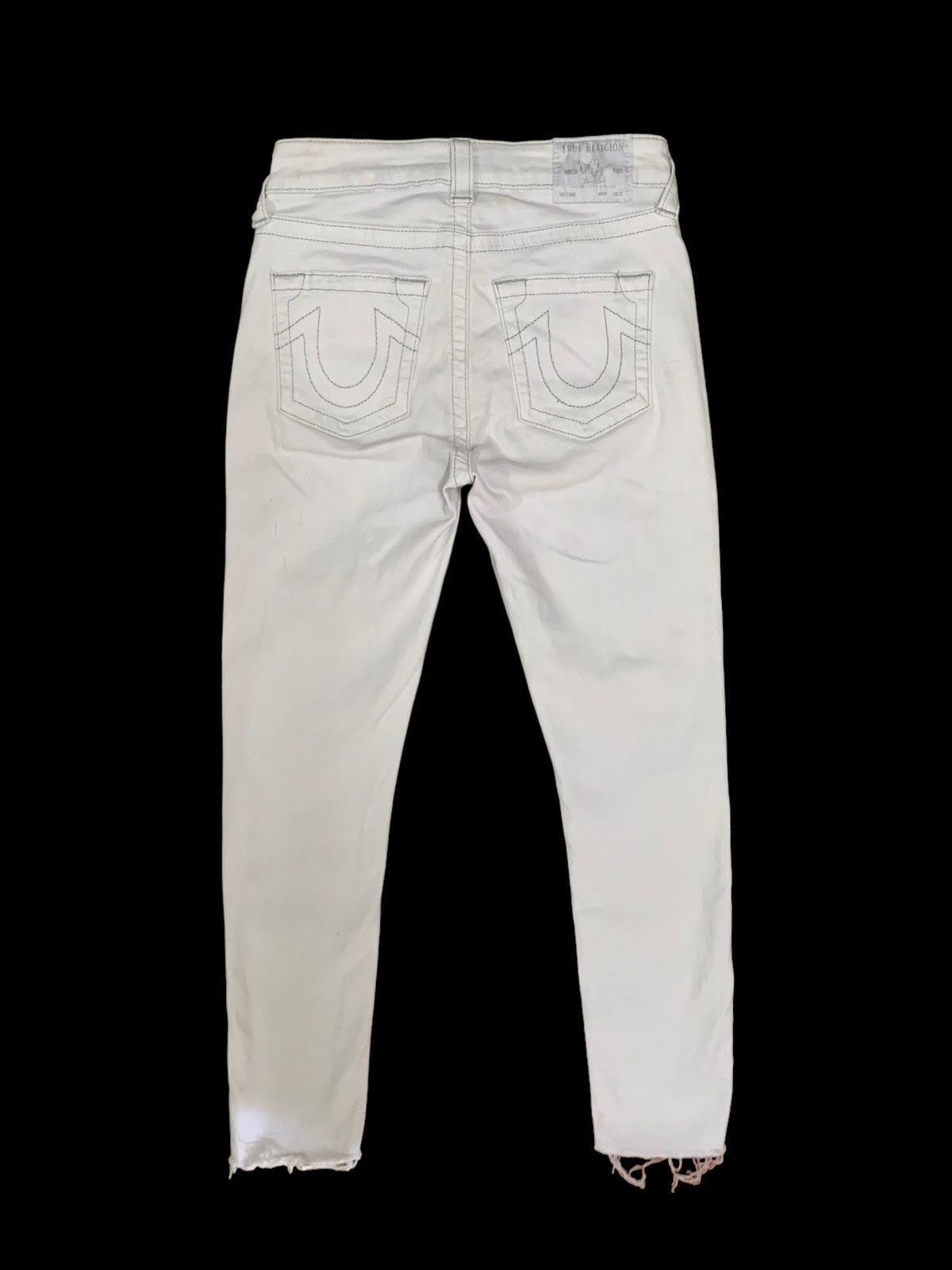 True Religion Vintage Y2K True Religion Frayed Hem Skinny Denim Pants Size 28" / US 6 / IT 42 - 2 Thumbnail