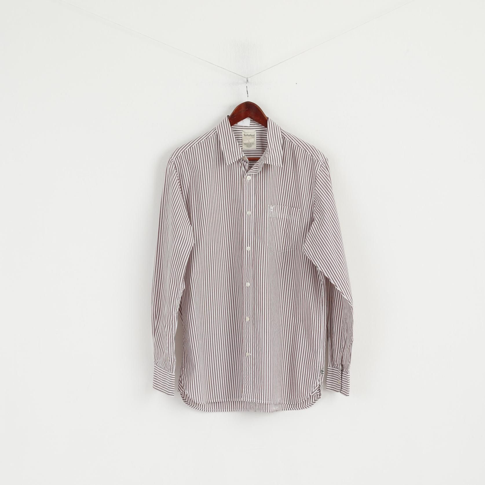 Timberland Timberland Men L Casual Shirt White Navy Striped 6434 Size US L / EU 52-54 / 3 - 1 Thumbnail