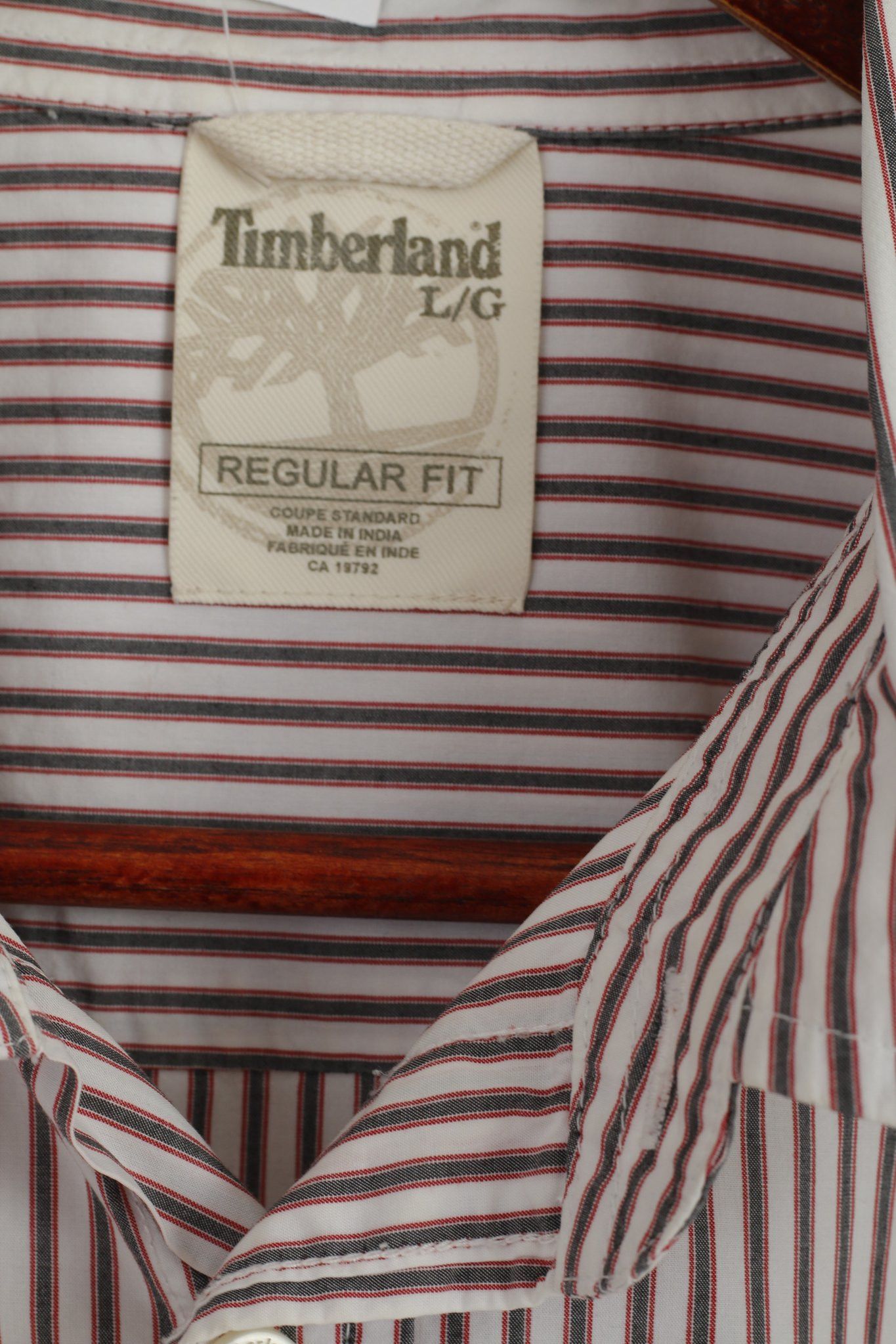 Timberland Timberland Men L Casual Shirt White Navy Striped 6434 Size US L / EU 52-54 / 3 - 3 Thumbnail