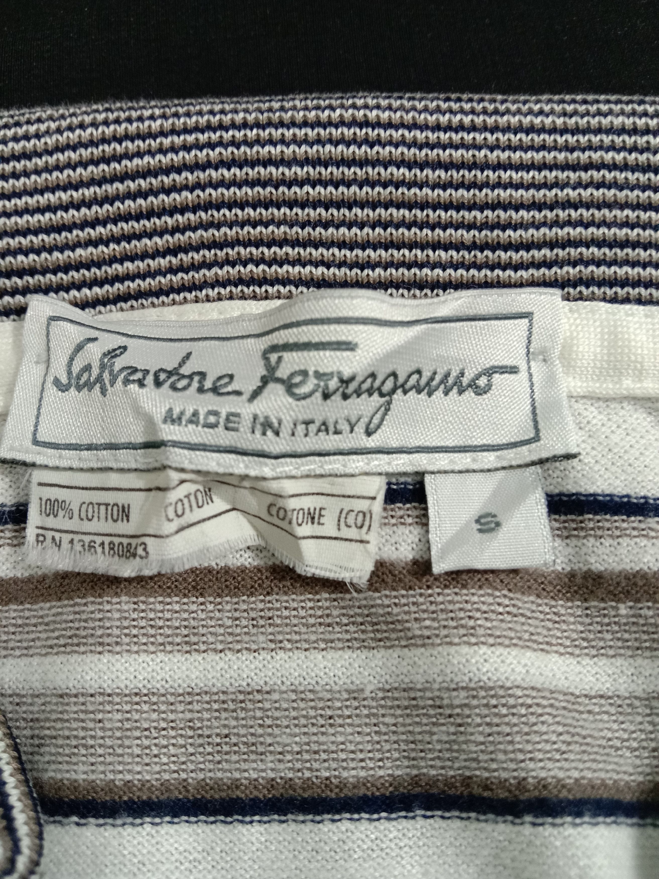 Designer × Salvatore Ferragamo Salvatore Ferragamo Striped Classic Polo Italy Size US S / EU 44-46 / 1 - 2 Thumbnail