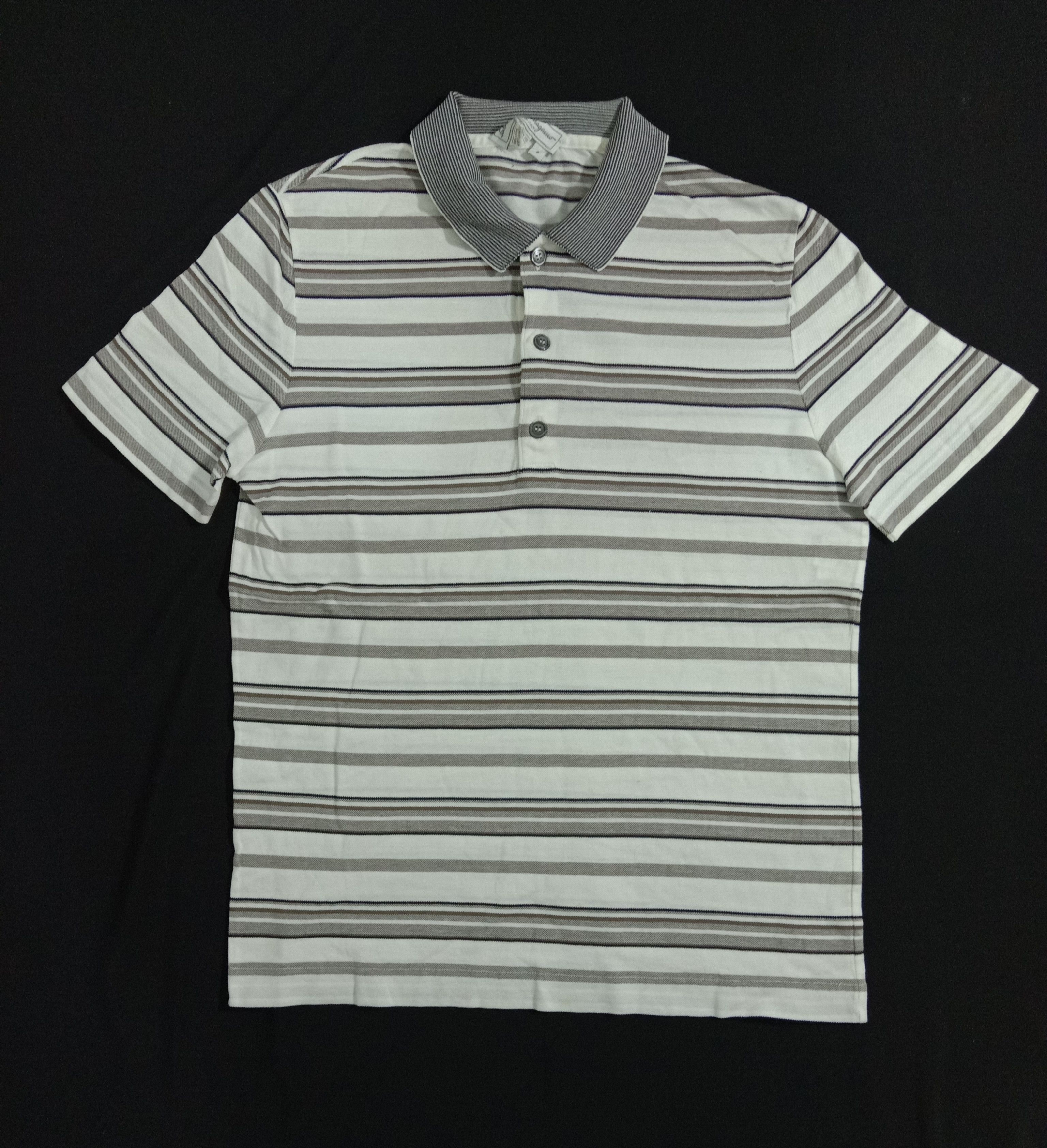 Designer × Salvatore Ferragamo Salvatore Ferragamo Striped Classic Polo Italy Size US S / EU 44-46 / 1 - 1 Thumbnail