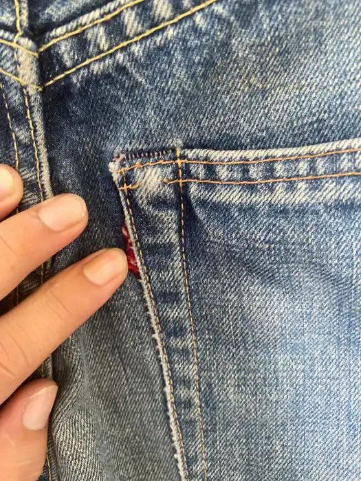 Denime × Japanese Brand × Vintage OFFER🔥Vintage Denime Redline Selvedge Denim Jeans 27x39 Size US 27 - 11 Thumbnail
