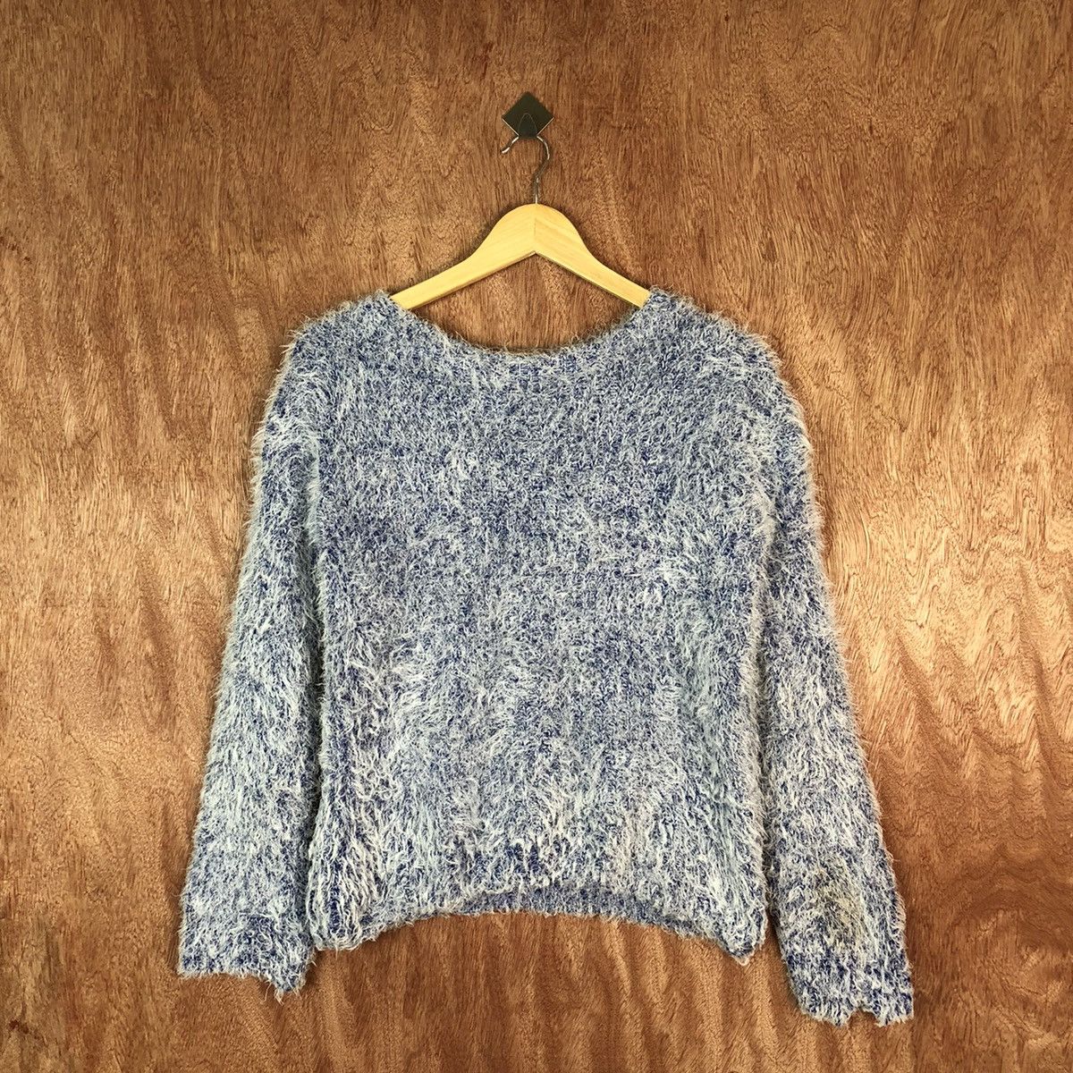 image of Homespun Knitwear First Japan Shag Shaggy Fur Mohair Knitwear 6677 in Blue, Women's (Size Medium)