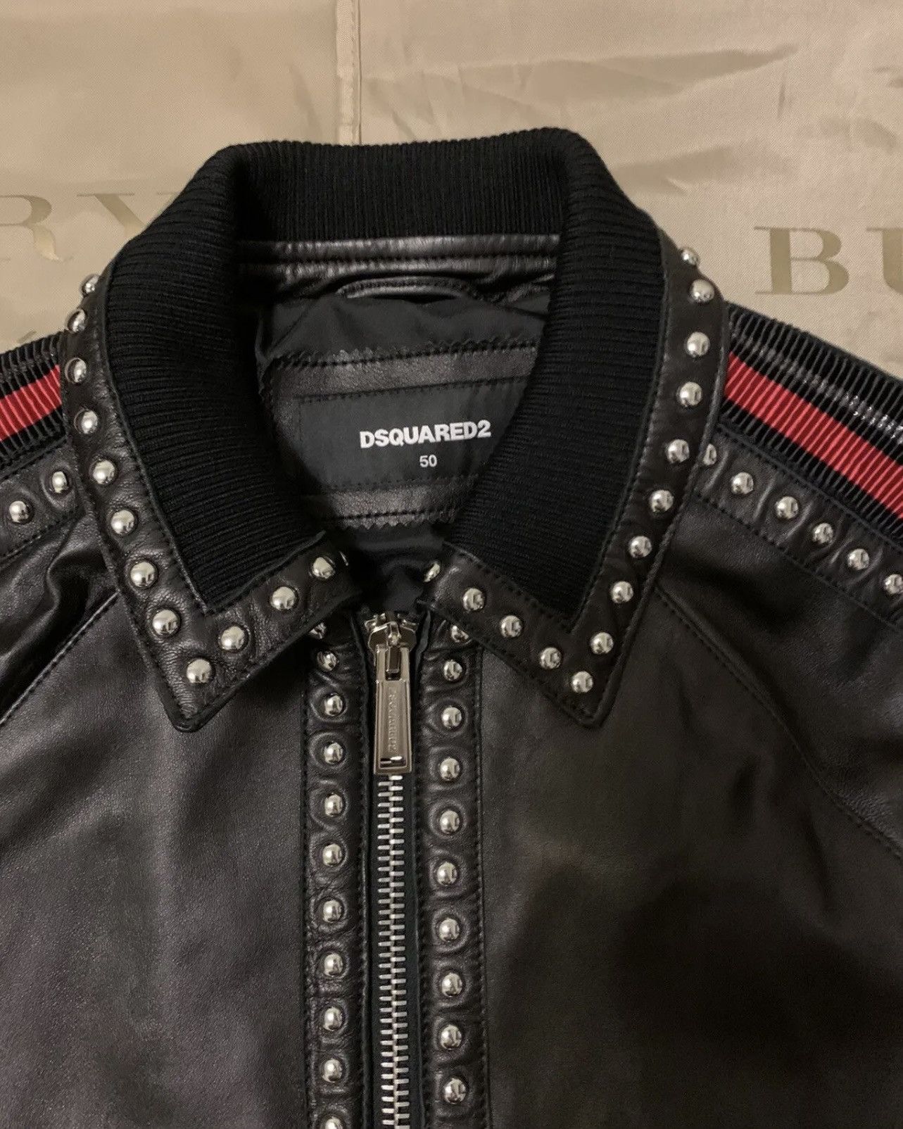 Dsquared2 dsquared2 Leather Studded Leather Jacket Size 50 $2980 Size US M / EU 48-50 / 2 - 2 Thumbnail