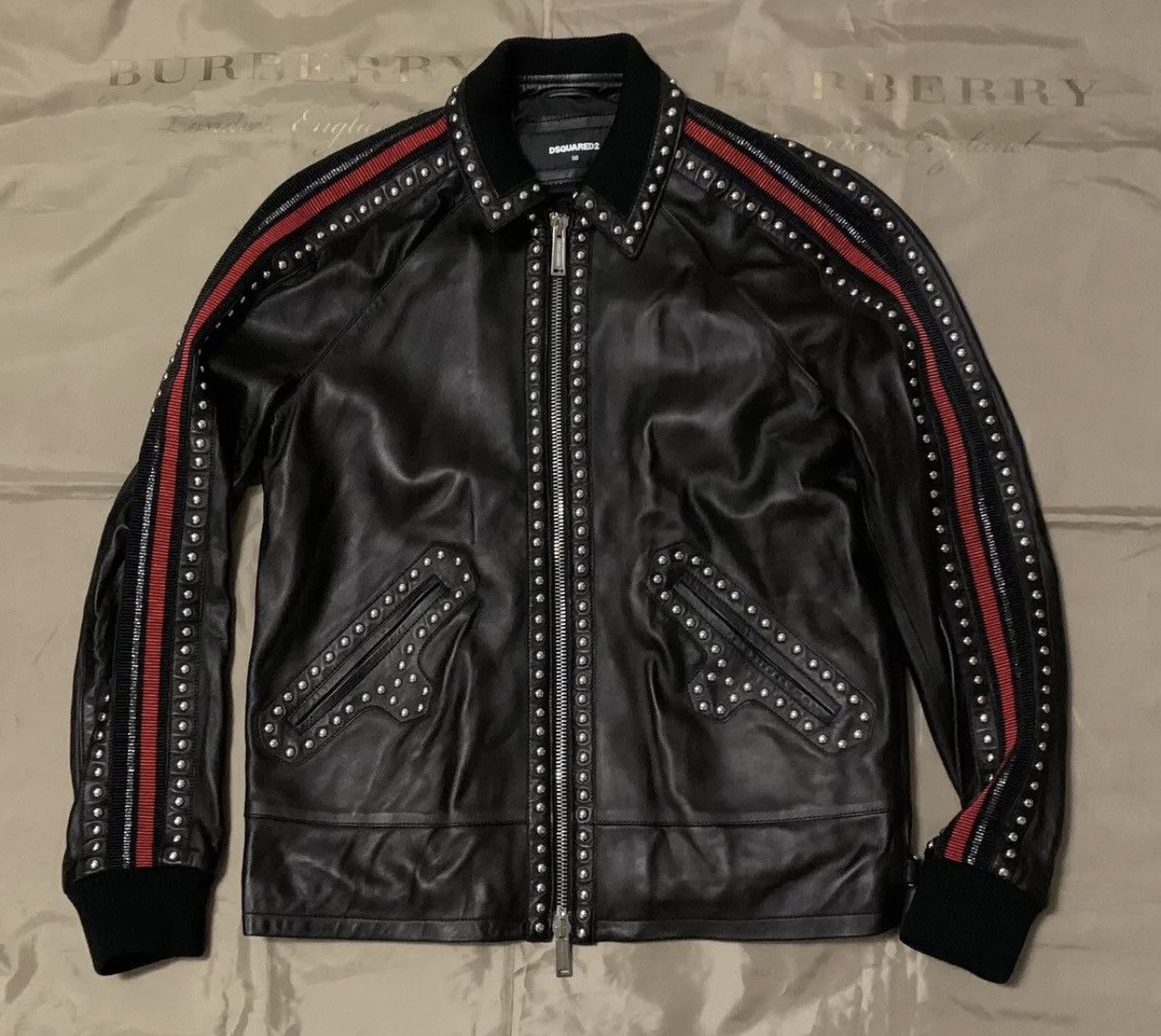 Dsquared2 dsquared2 Leather Studded Leather Jacket Size 50 $2980 Size US M / EU 48-50 / 2 - 1 Thumbnail