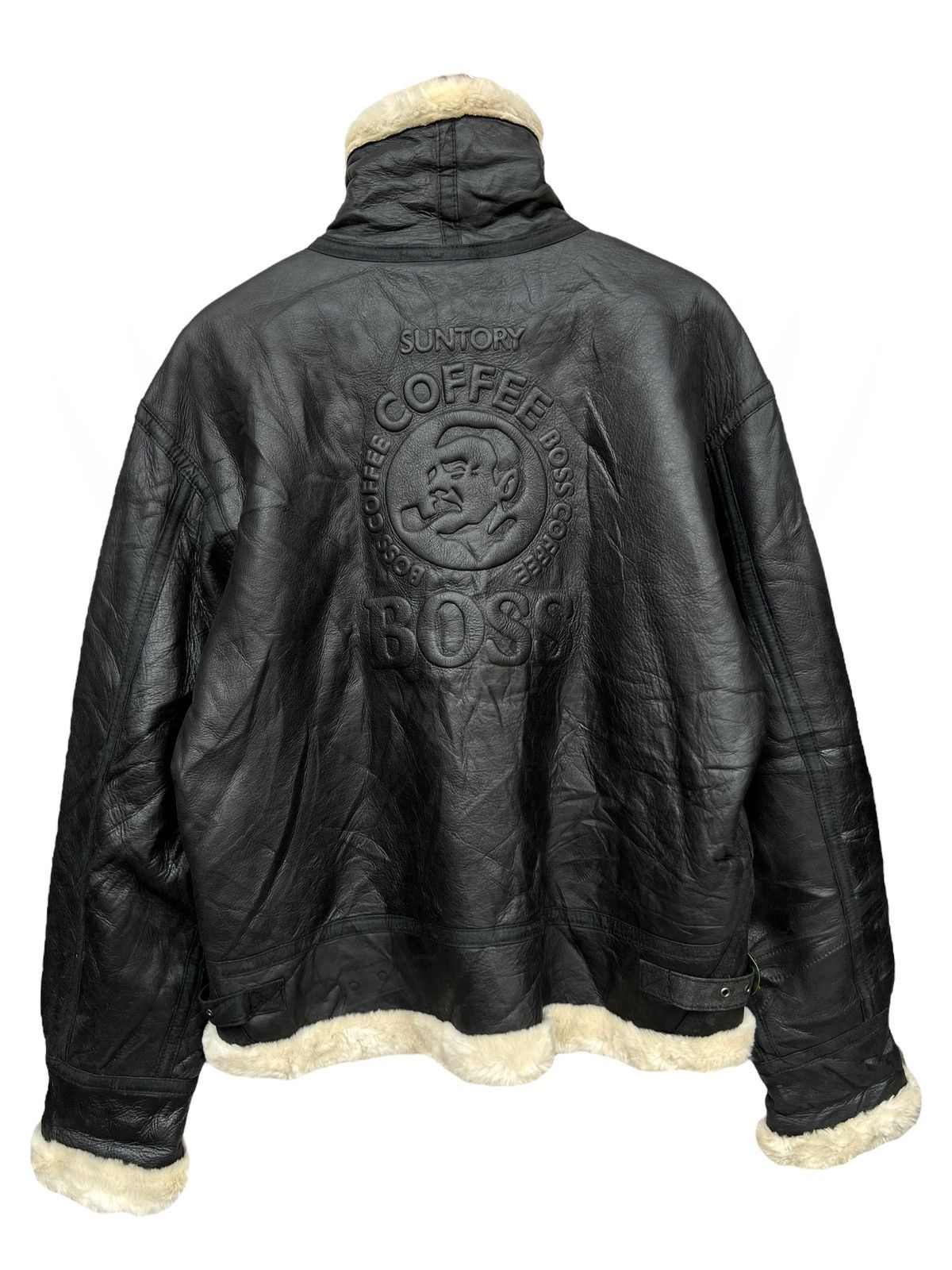 Vintage B-3 Suntory Boss Coffee Leather Jacket Limited 2000