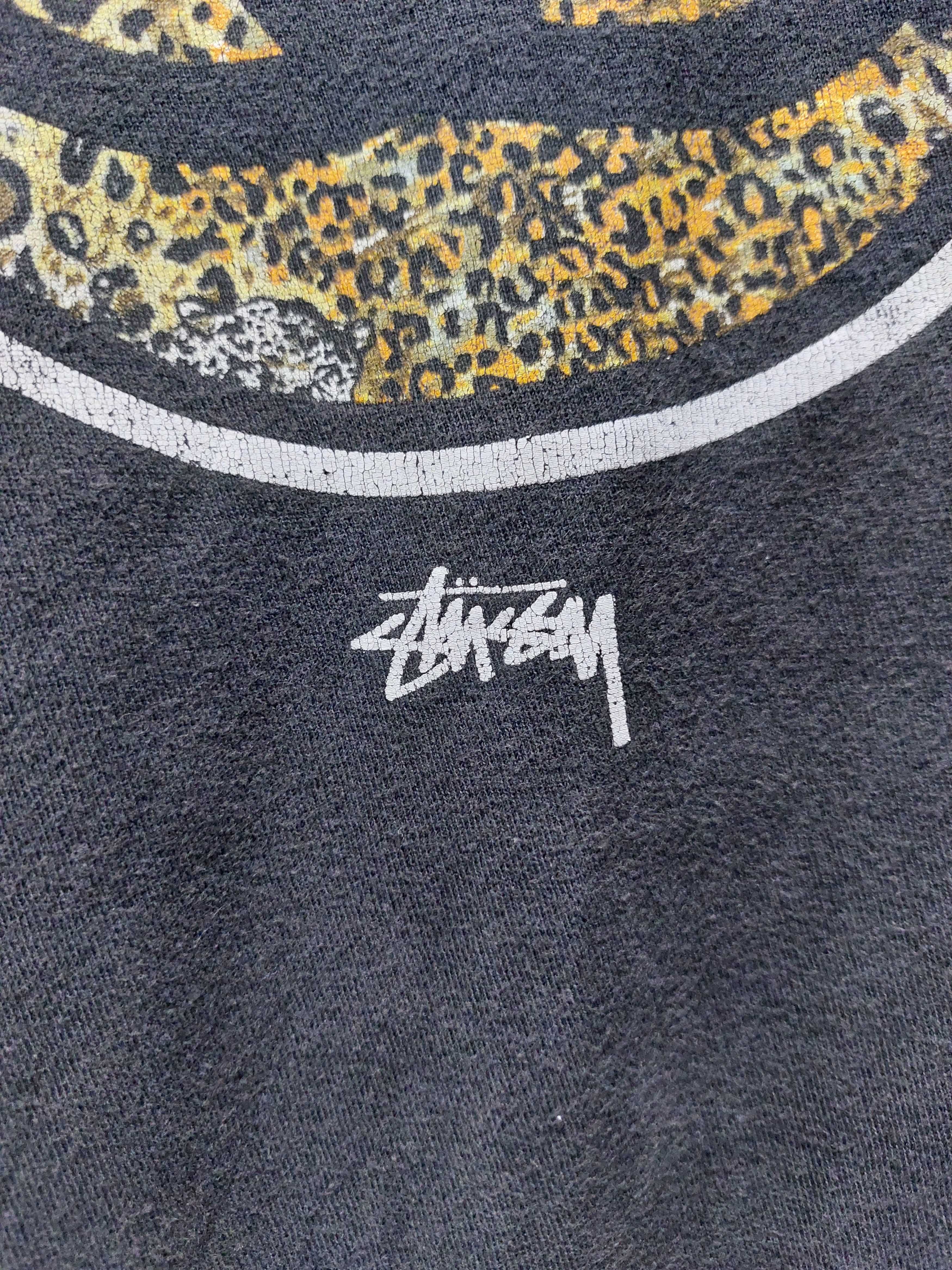 Stussy × Vintage 💥Vintage Stussy Leopard Stripes Logo Sun Faded Size US XL / EU 56 / 4 - 5 Thumbnail