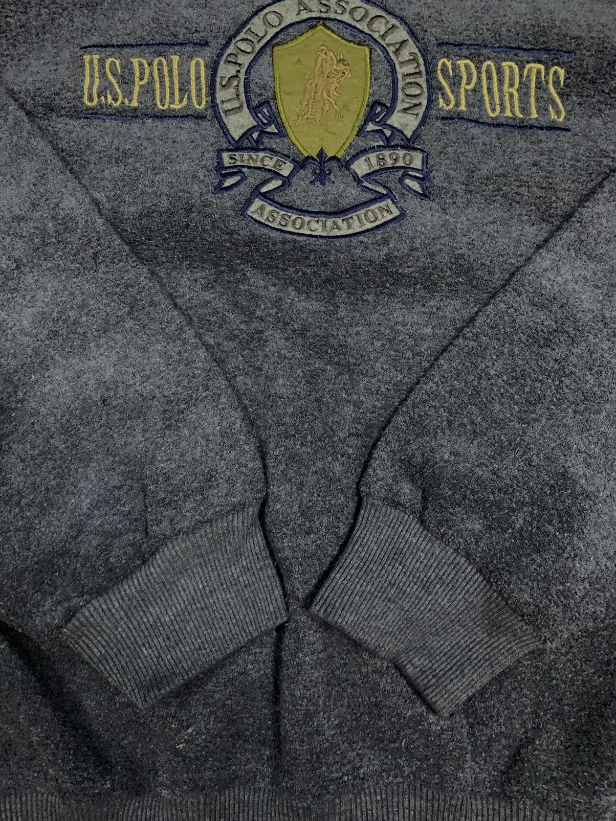 U.S. Polo Assn. Vintage US Polo Assn Embroidered Spell Out Logo Sweatshirt Size US L / EU 52-54 / 3 - 7 Thumbnail