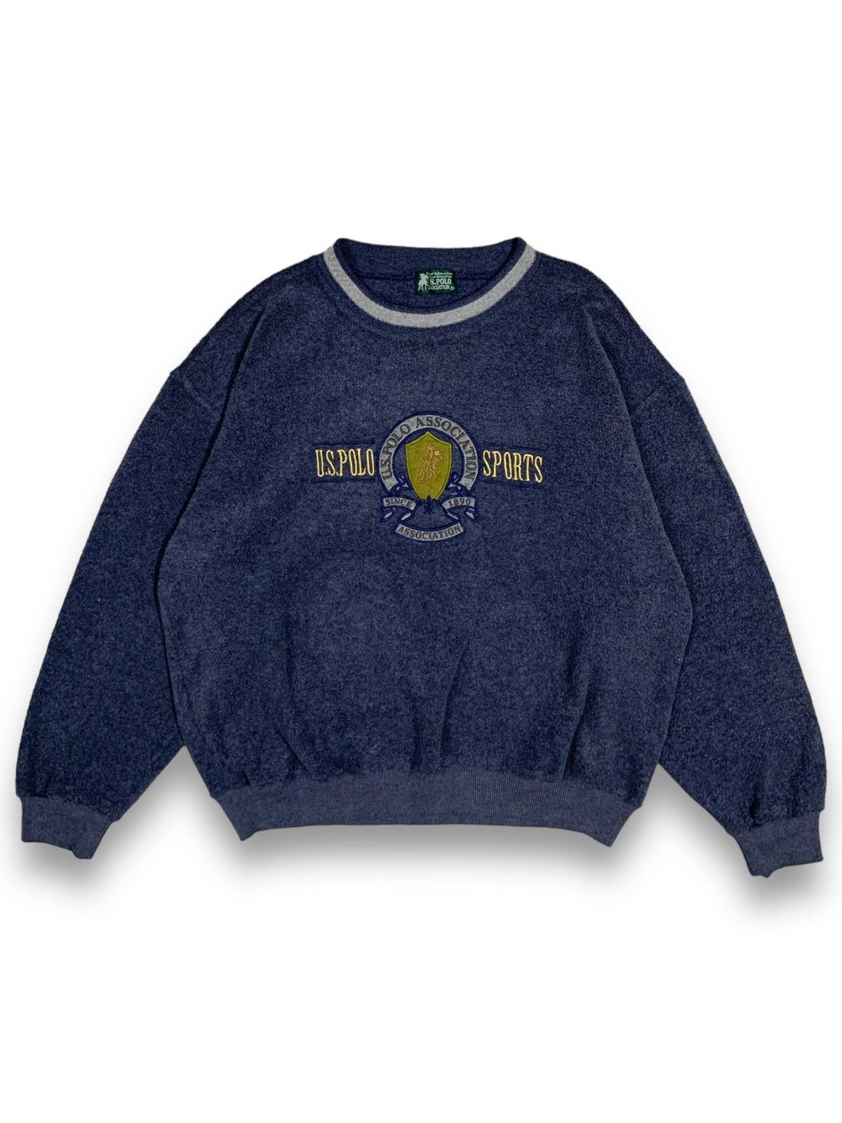 U.S. Polo Assn. Vintage US Polo Assn Embroidered Spell Out Logo Sweatshirt Size US L / EU 52-54 / 3 - 1 Thumbnail