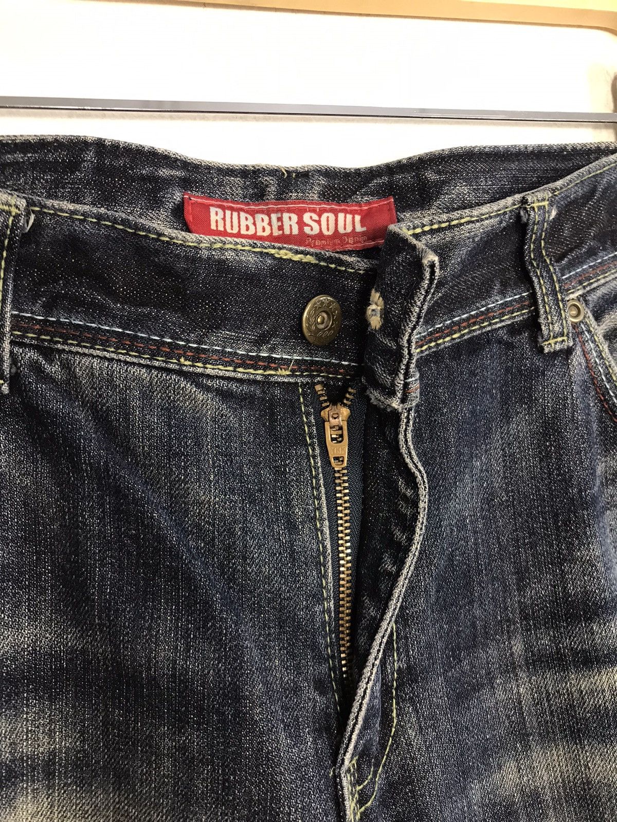 Japanese Brand × Vintage Vintage Rubber Soul Distressed Denim Jeans Style Size US 37 - 9 Thumbnail