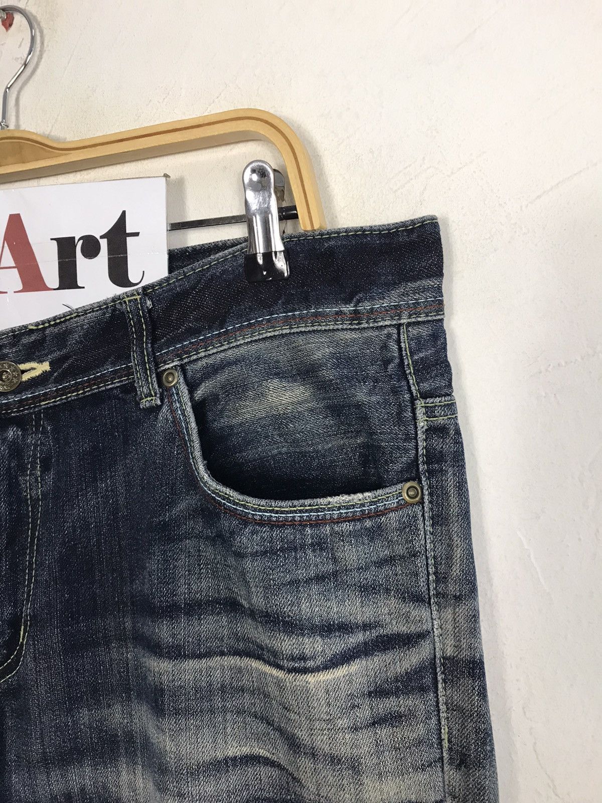 Japanese Brand × Vintage Vintage Rubber Soul Distressed Denim Jeans Style Size US 37 - 6 Thumbnail