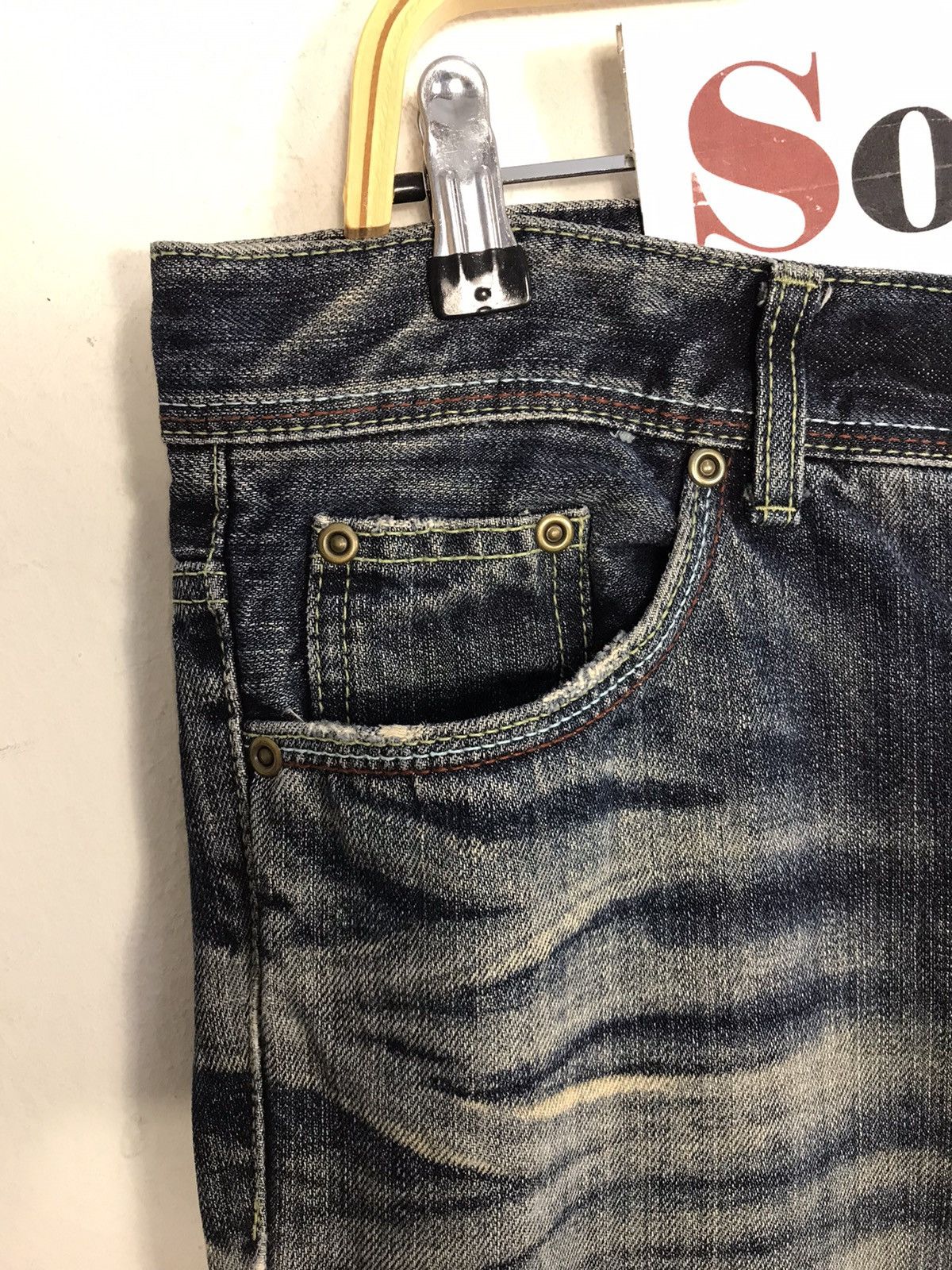 Japanese Brand × Vintage Vintage Rubber Soul Distressed Denim Jeans Style Size US 37 - 8 Thumbnail