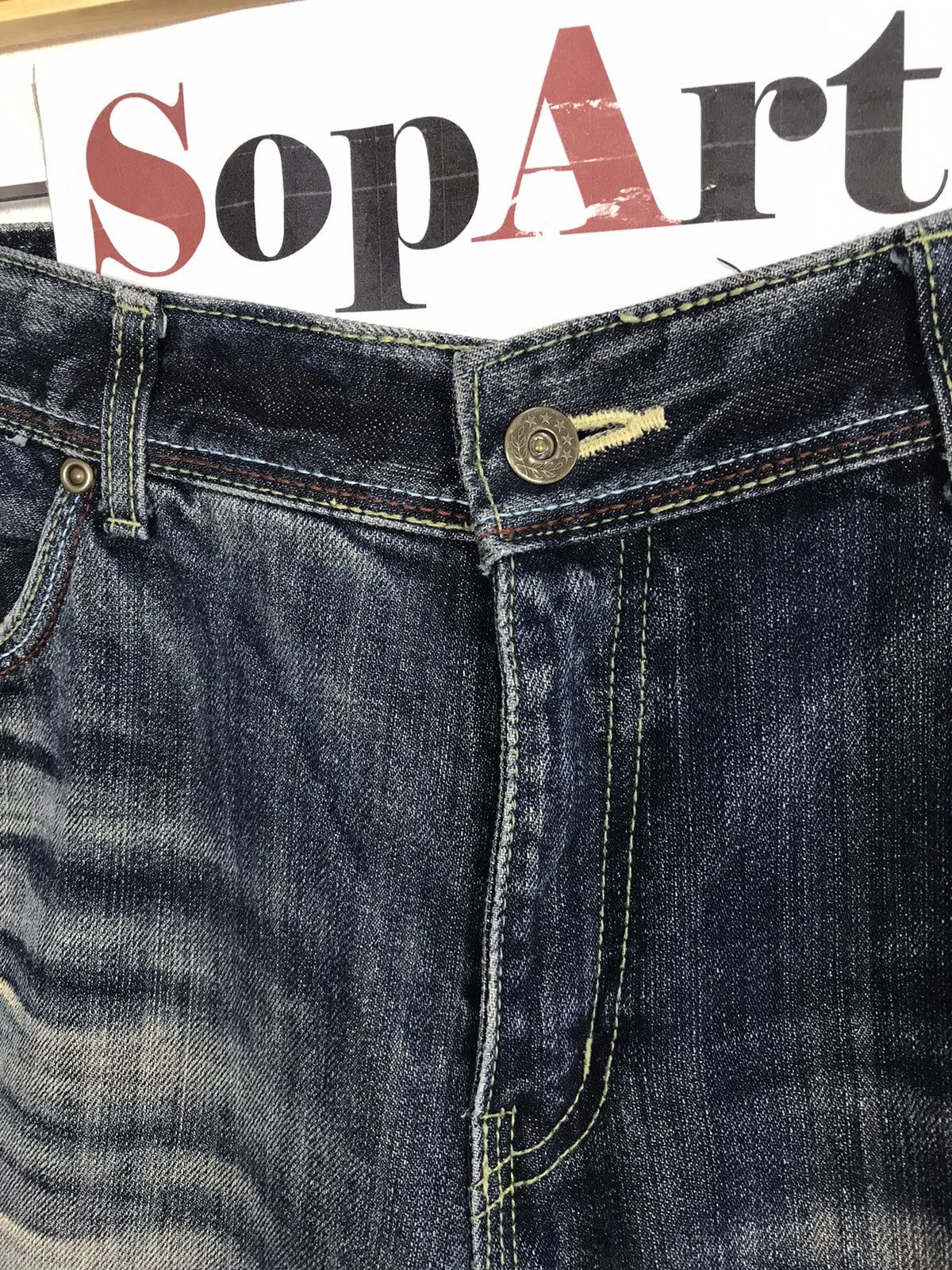 Japanese Brand × Vintage Vintage Rubber Soul Distressed Denim Jeans Style Size US 37 - 7 Thumbnail